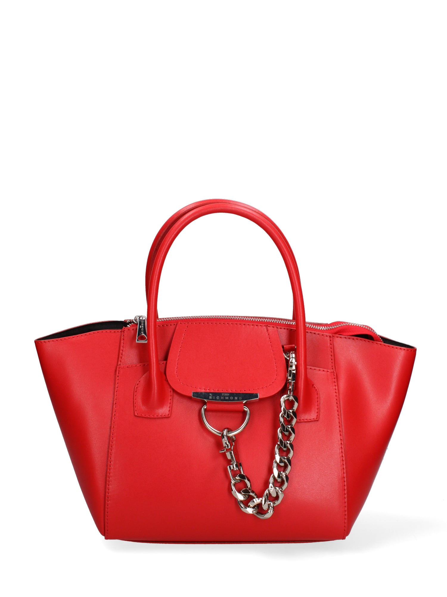Borsa a mano da donna Vera pelle JR-W-1102BX-CORAL RED-SILVER John Richmond