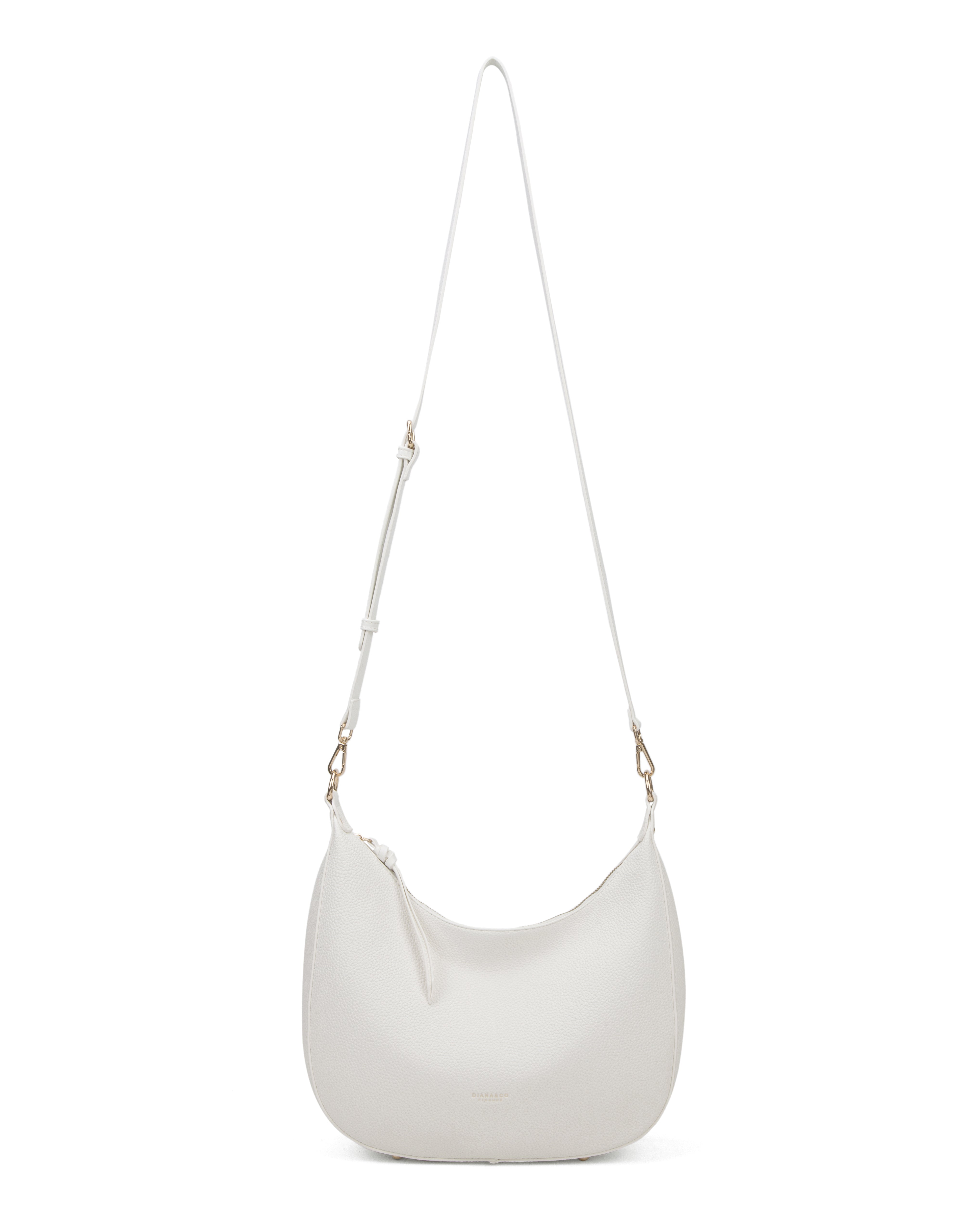 Borsa a spalla da donna 100% pelle vegana PU 715-1PT-WHITE Diana&co