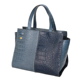 Ariana Borsa a mano da donna Vera pelle stampata cocco 05435-C41 CARTA ZUCCHERO C26 BLU SCURO Gave Lux