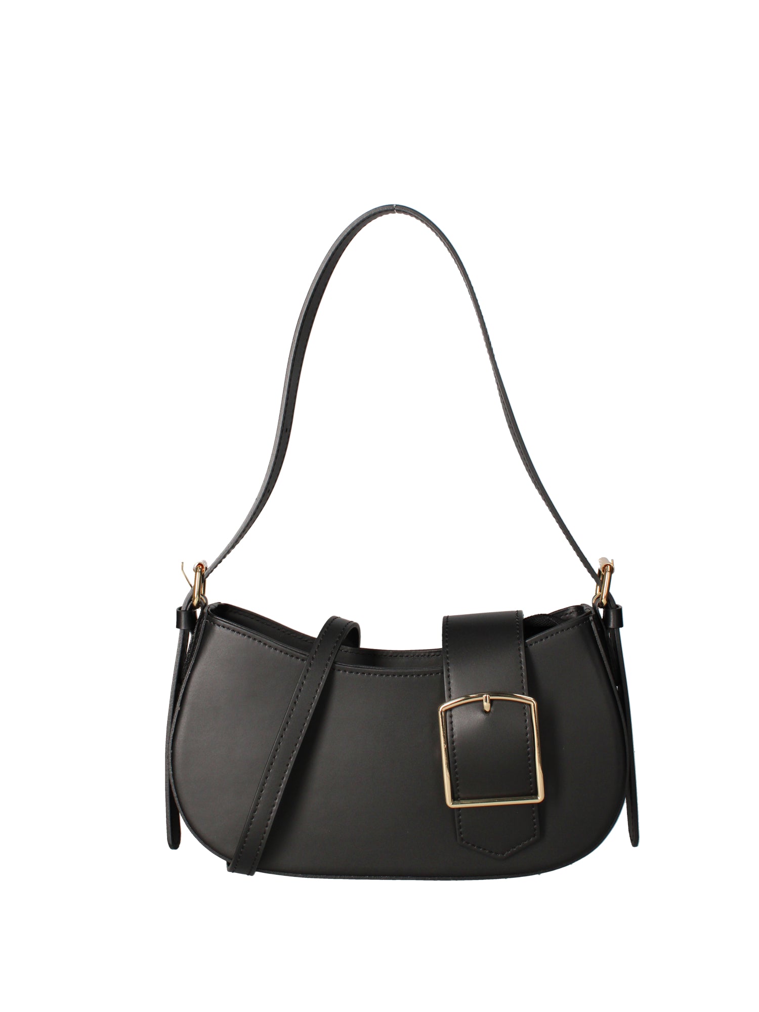 Borsa a spalla da donna 100% vera pelle 07213-NERO Roberta Rossi