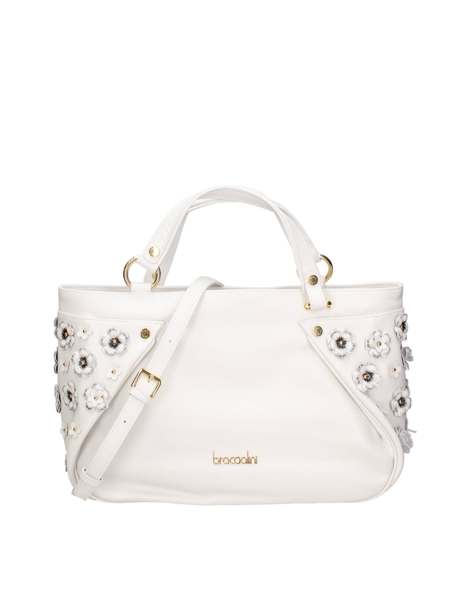 Iolara Lux Borsa a spalla da donna Vera pelle B17240-BIANCO Braccialini