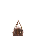 Borsa a bauletto unisex in vera pelle 100% cotone 4528-TESTA DI MORO Alessia Firenze