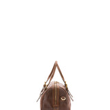 Borsa a bauletto unisex in vera pelle 100% cotone 4528-TESTA DI MORO Alessia Firenze