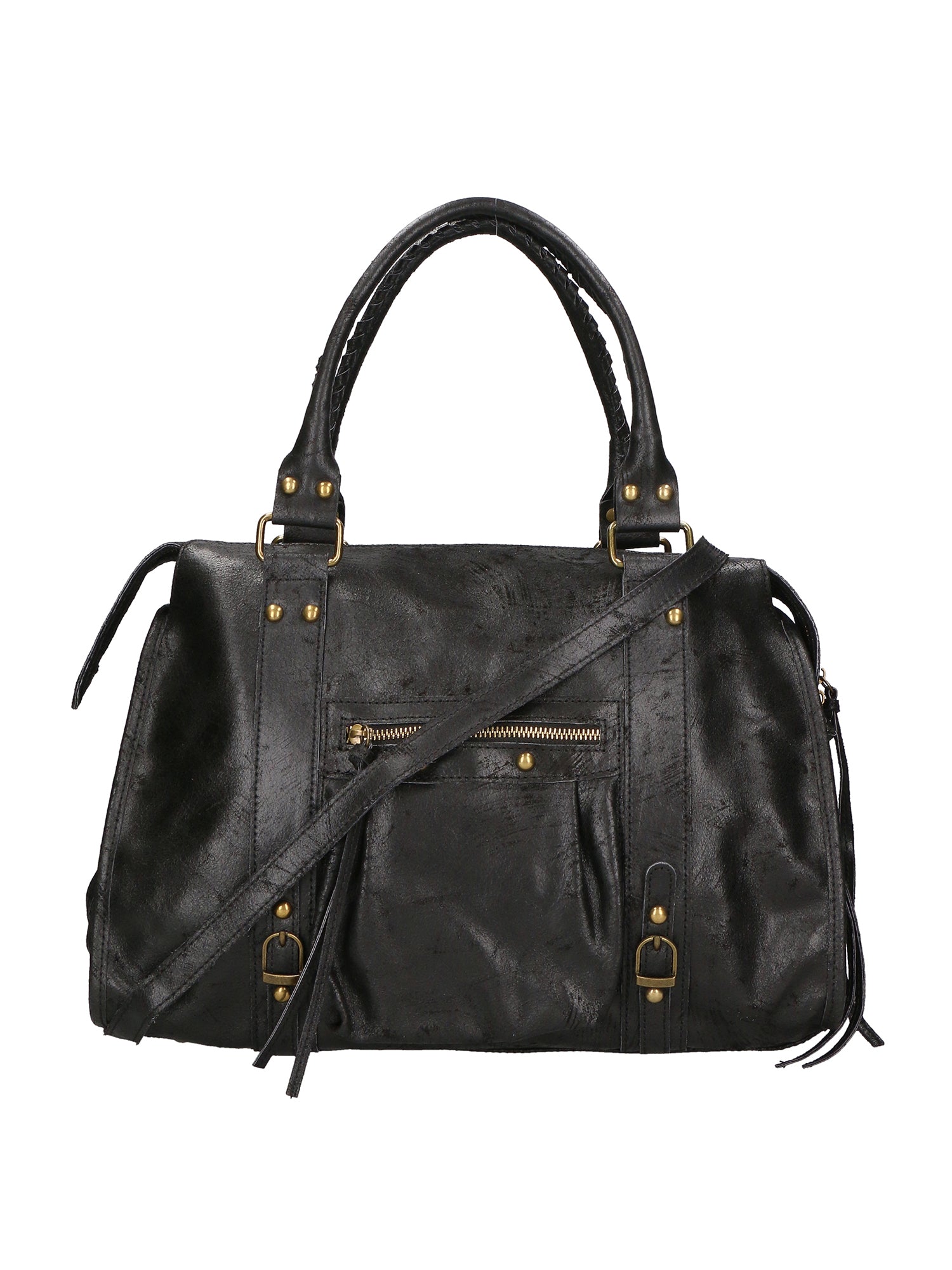 Elara Borsa a spalla da donna Vera pelle 06090-NERO Gave Lux