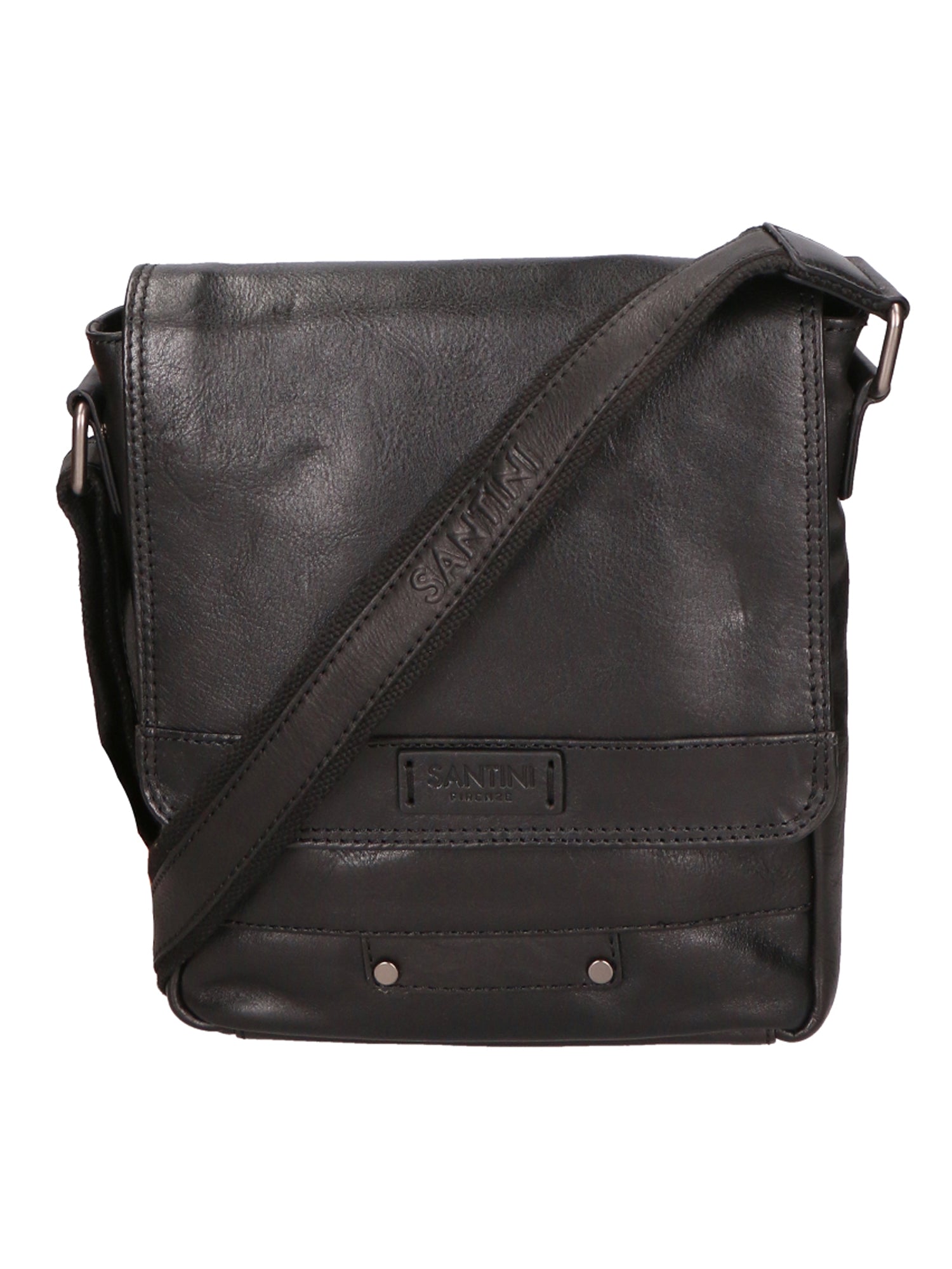 Borsa a tracolla unisex vera pelle Made in Italy SN5862347-BLACK Santini Firenze