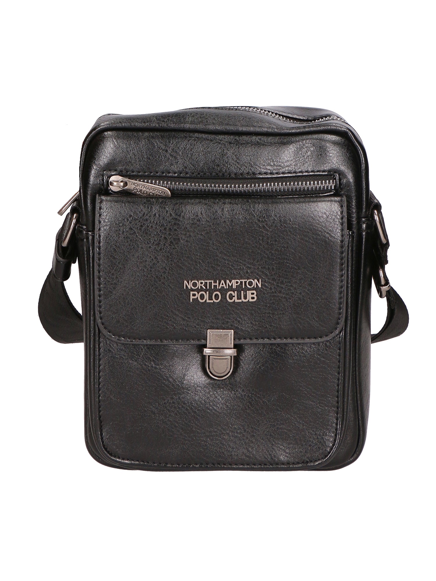 Borsa a tracolla uomo in pelle PU Casual PCL3083-BLACK Northampton Polo Club