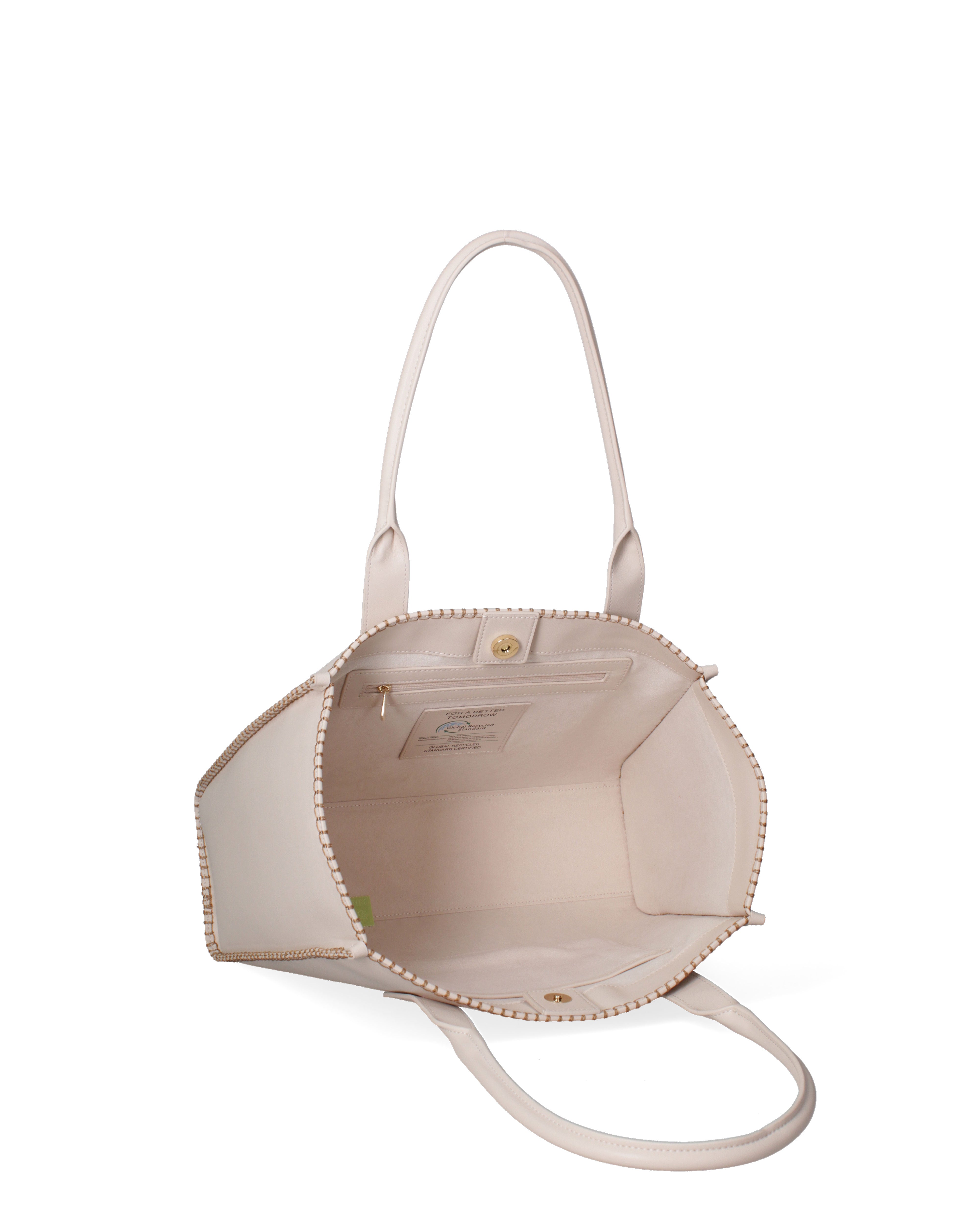 Borsa a spalla da donna 100% pelle riciclata 07225-Latte Viola Castellani