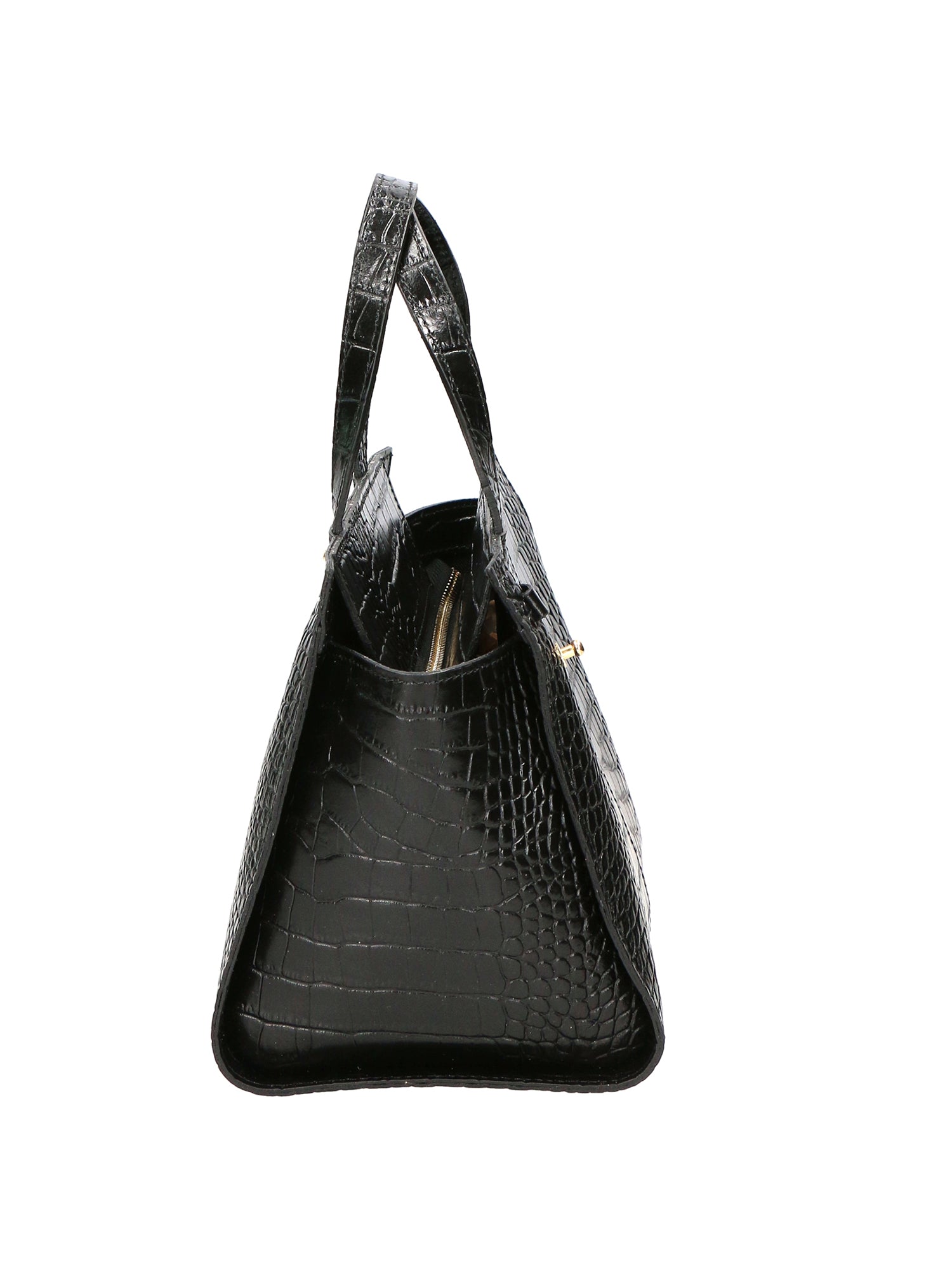 Ariana Borsa a mano da donna Vera pelle stampata cocco 05435-C28 NERO Gave Lux