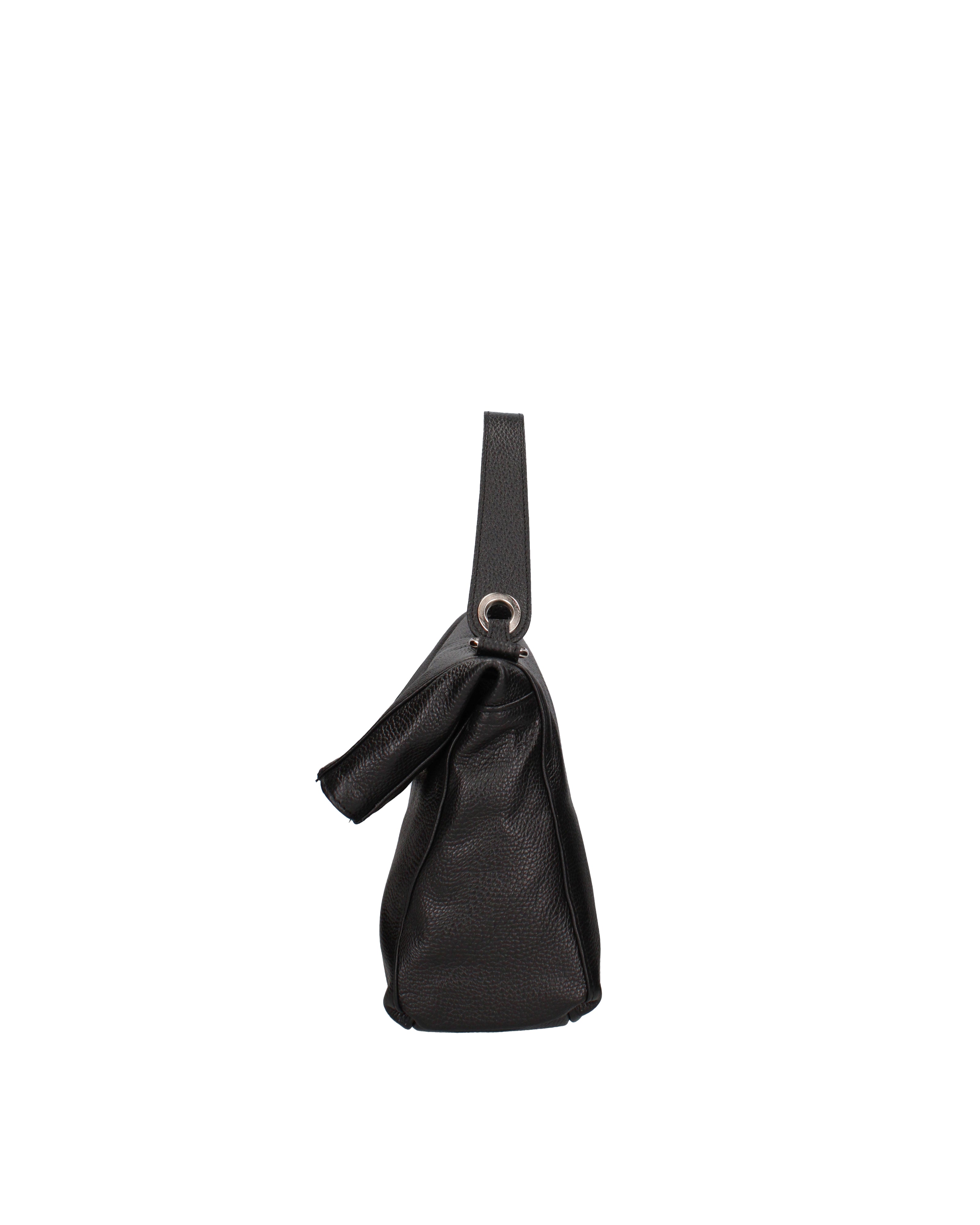 Borsa a spalla da donna Vera pelle 07159-D28 NERO Viola Castellani