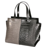 Ariana Borsa a mano da donna Vera pelle stampata cocco 05435-C28 NERO C27 CENERE Gave Lux