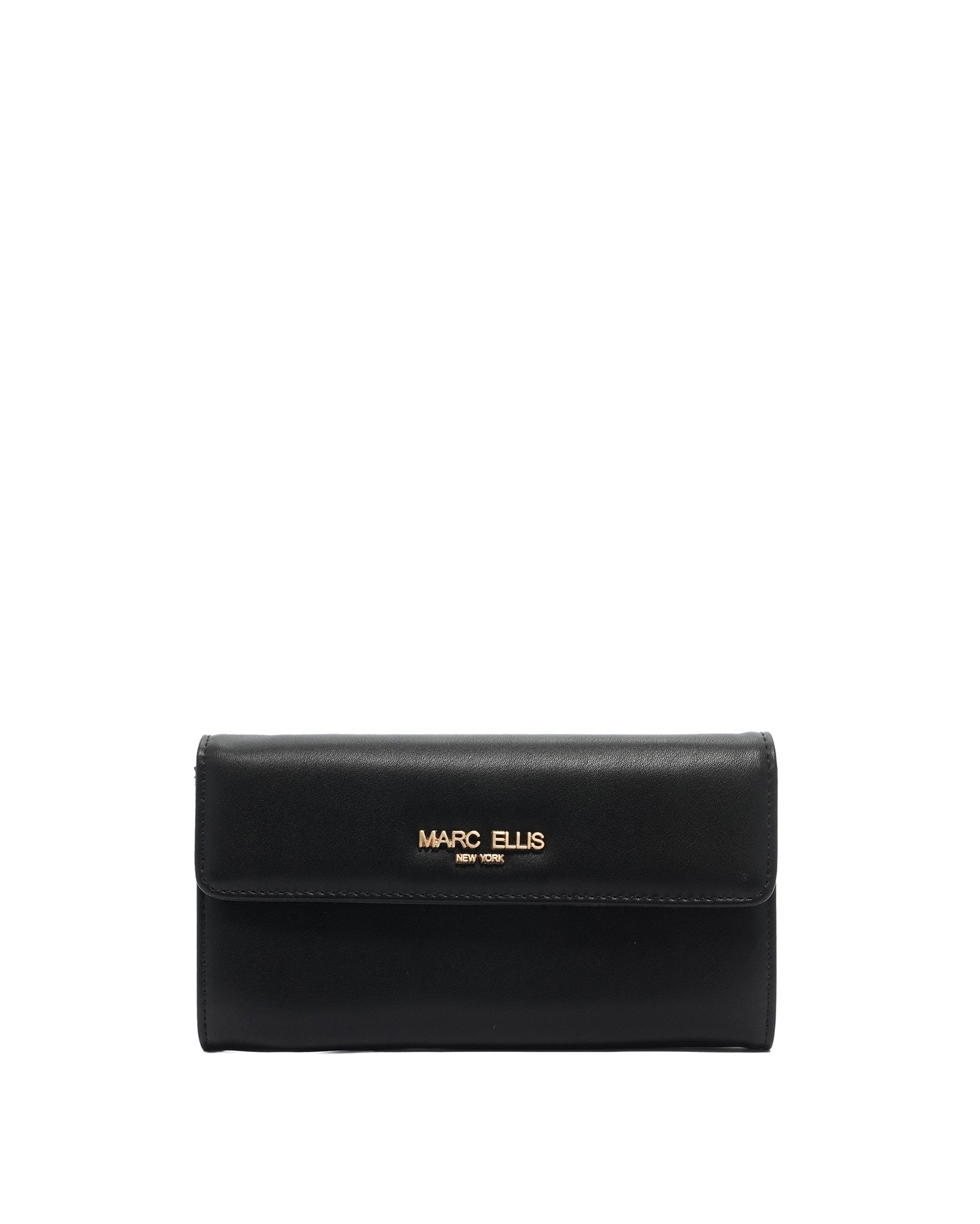 Portafoglio da donna 100% poliuretano KYLA-MACRO-BLACK-BRUSH GOLD Marc Ellis