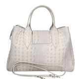Ascoli Borsa a mano da donna Pelle stampata cocco 7718-GRIGIO Gave Lux