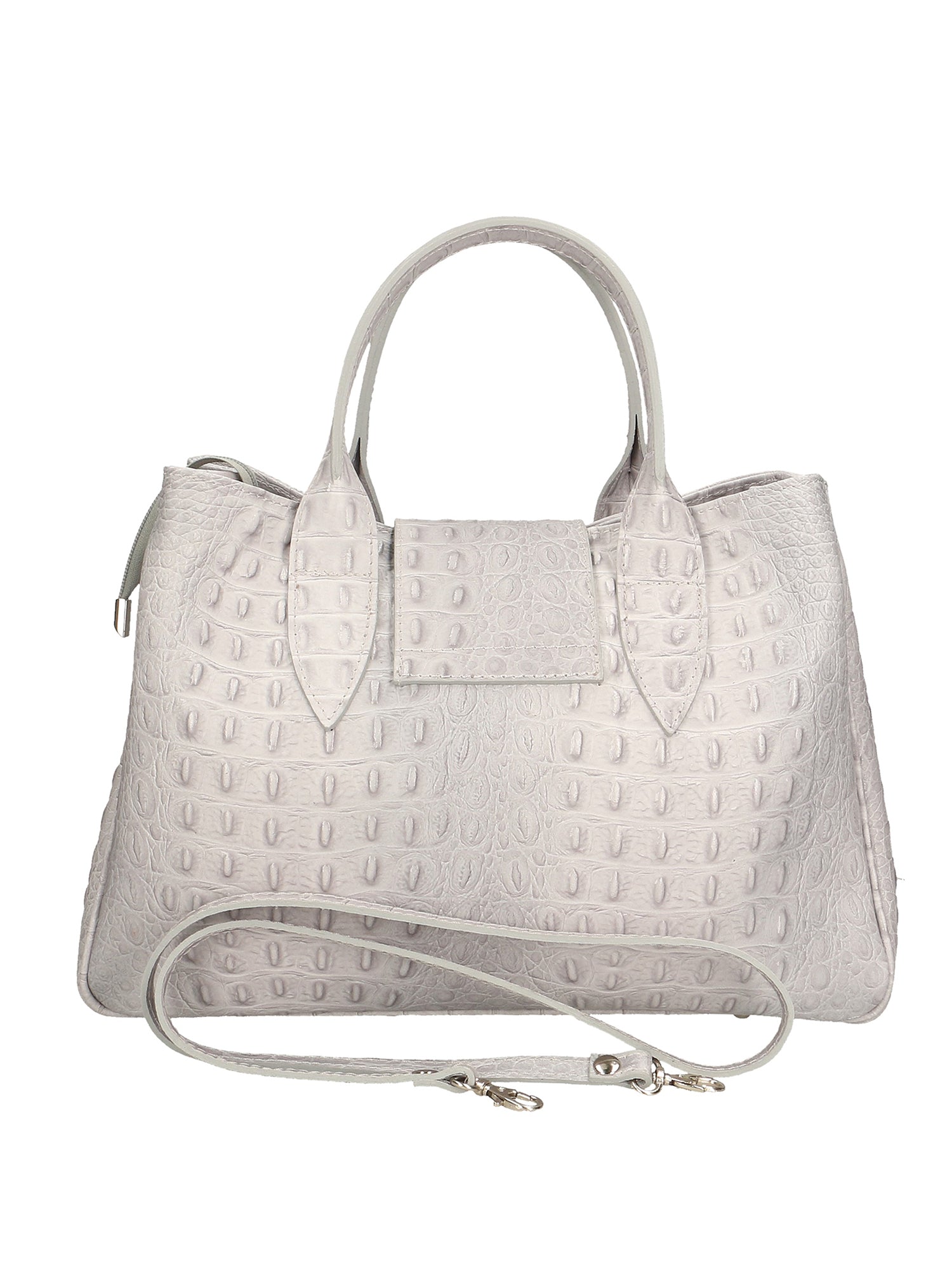Ascoli Borsa a mano da donna Pelle stampata cocco 7718-GRIGIO Gave Lux