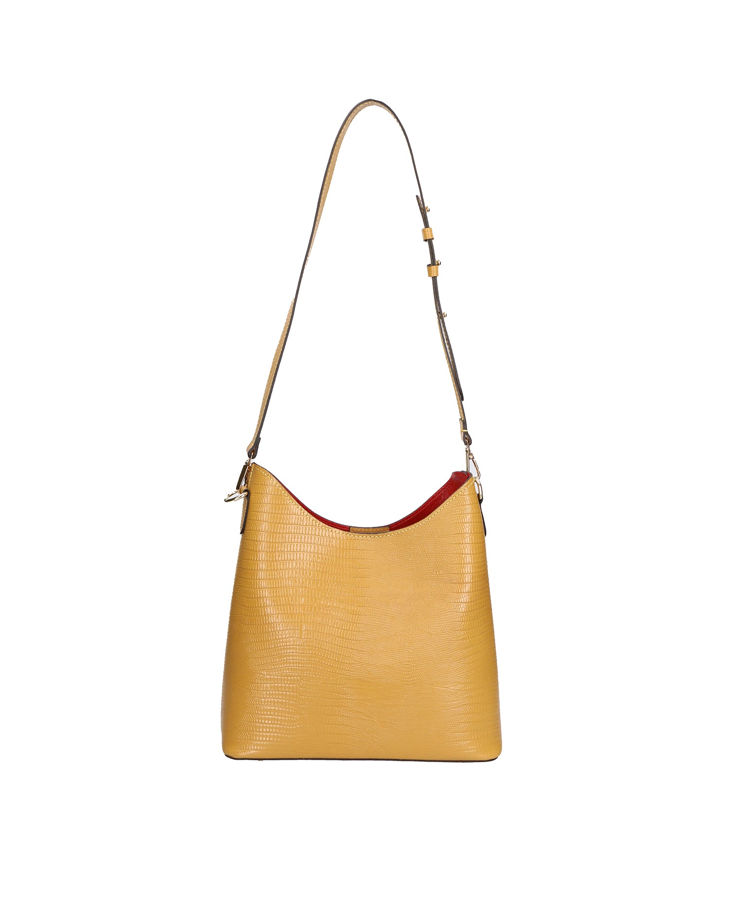 Carmine Borsa a spalla da donna Vera pelle 05442-LU36 SENAPE Gave Lux