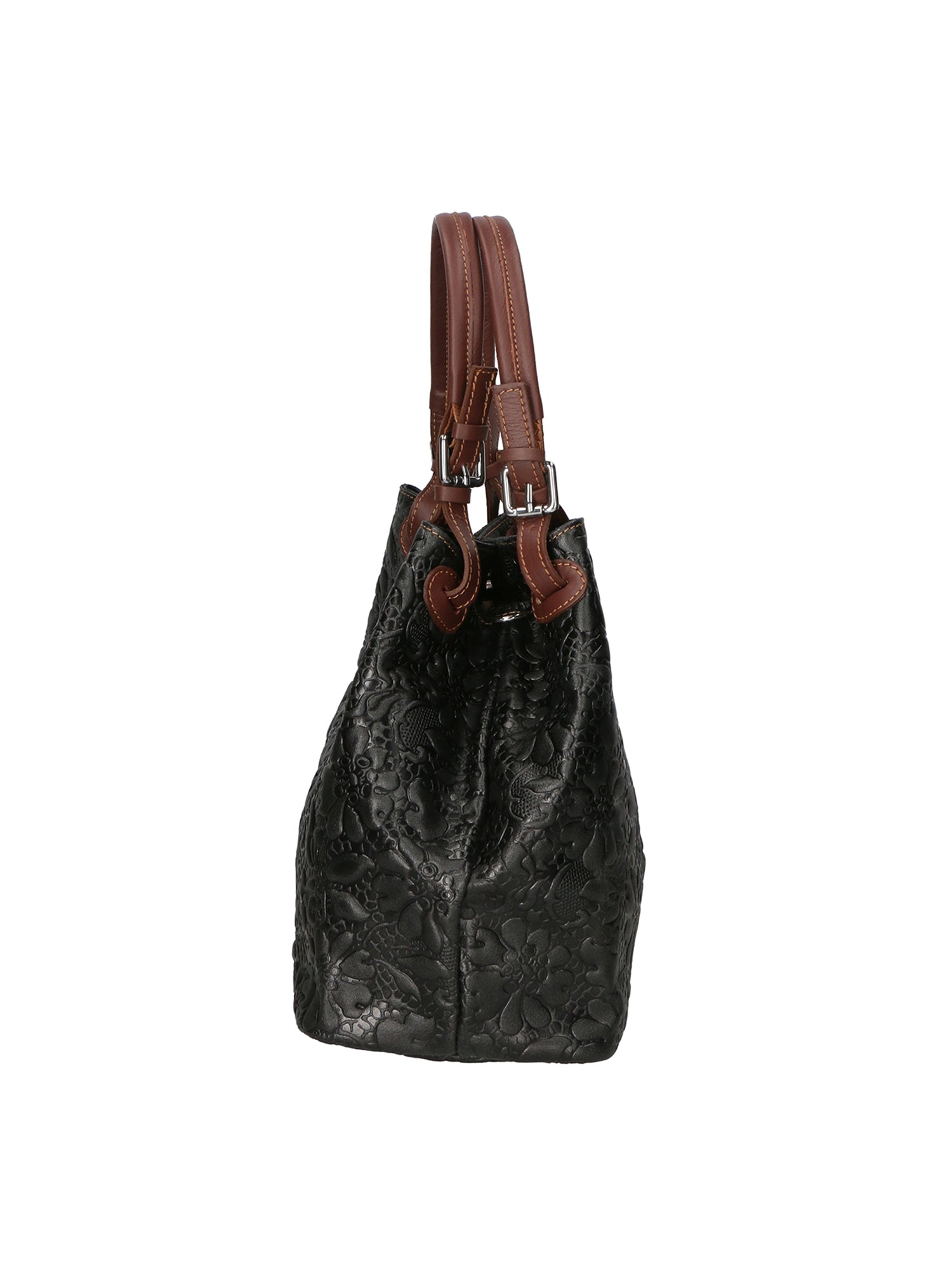 Elenia Borsa a mano da donna Vera pelle 80049-019 NERO Gave Lux