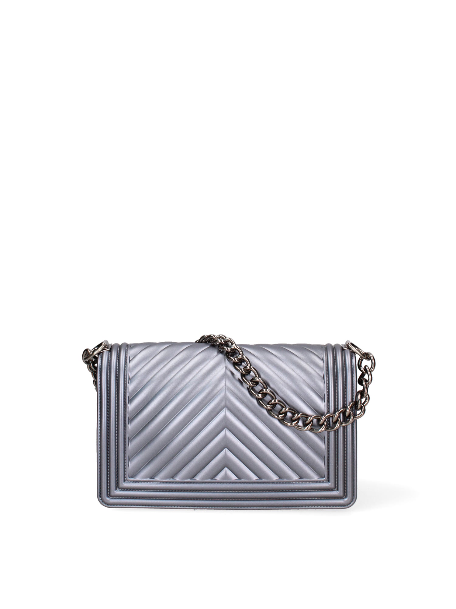 Borsa a mano da donna 100% Pvc FLAT-M 24-GUN METAL - BRUSH CDF Marc Ellis