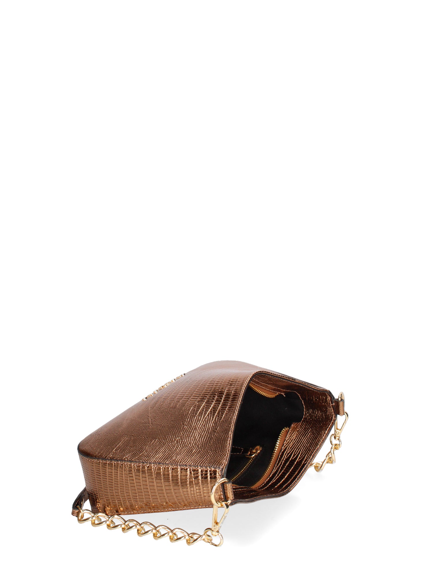 Borsa a spalla da donna Vera pelle effetto lucertola JR-W-1079-D. BRONZE-GOLD John Richmond
