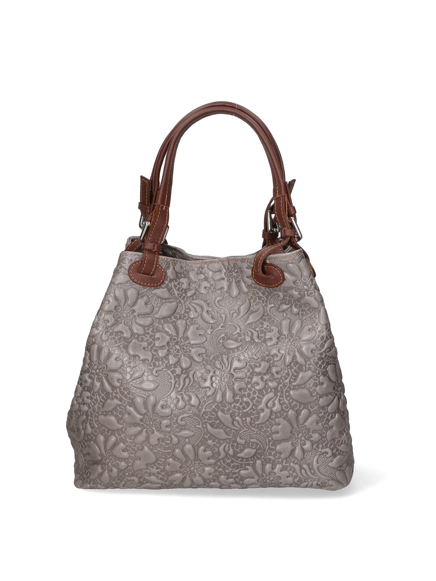 Elenia Borsa a mano da donna Vera pelle 80049-018 GRIGIO MEDIO Gave Lux