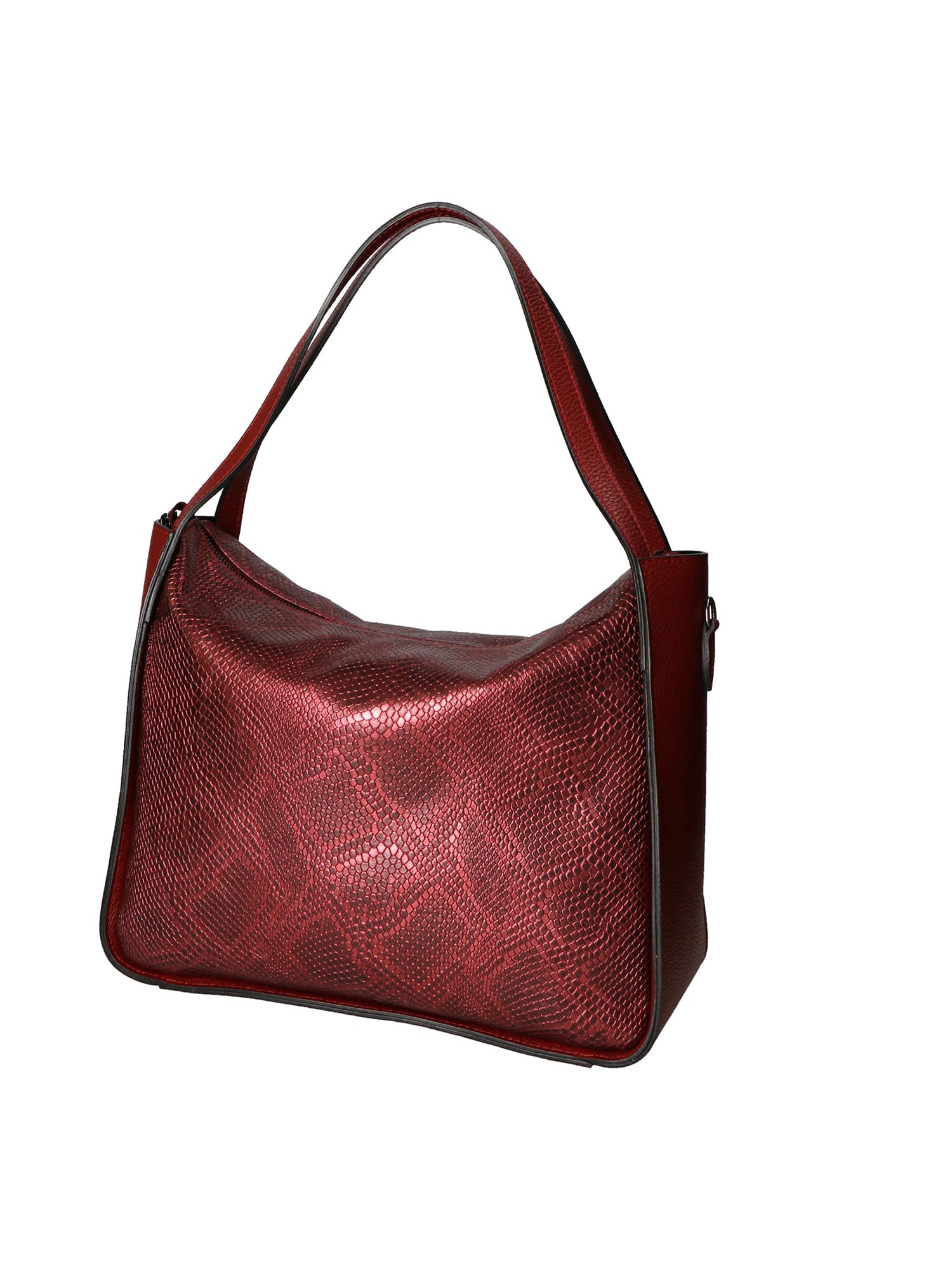 Aura Borsa a spalla da donna Vera pelle stampata lizard 05517-D10 RUBINO L019 RUBINO Gave Lux