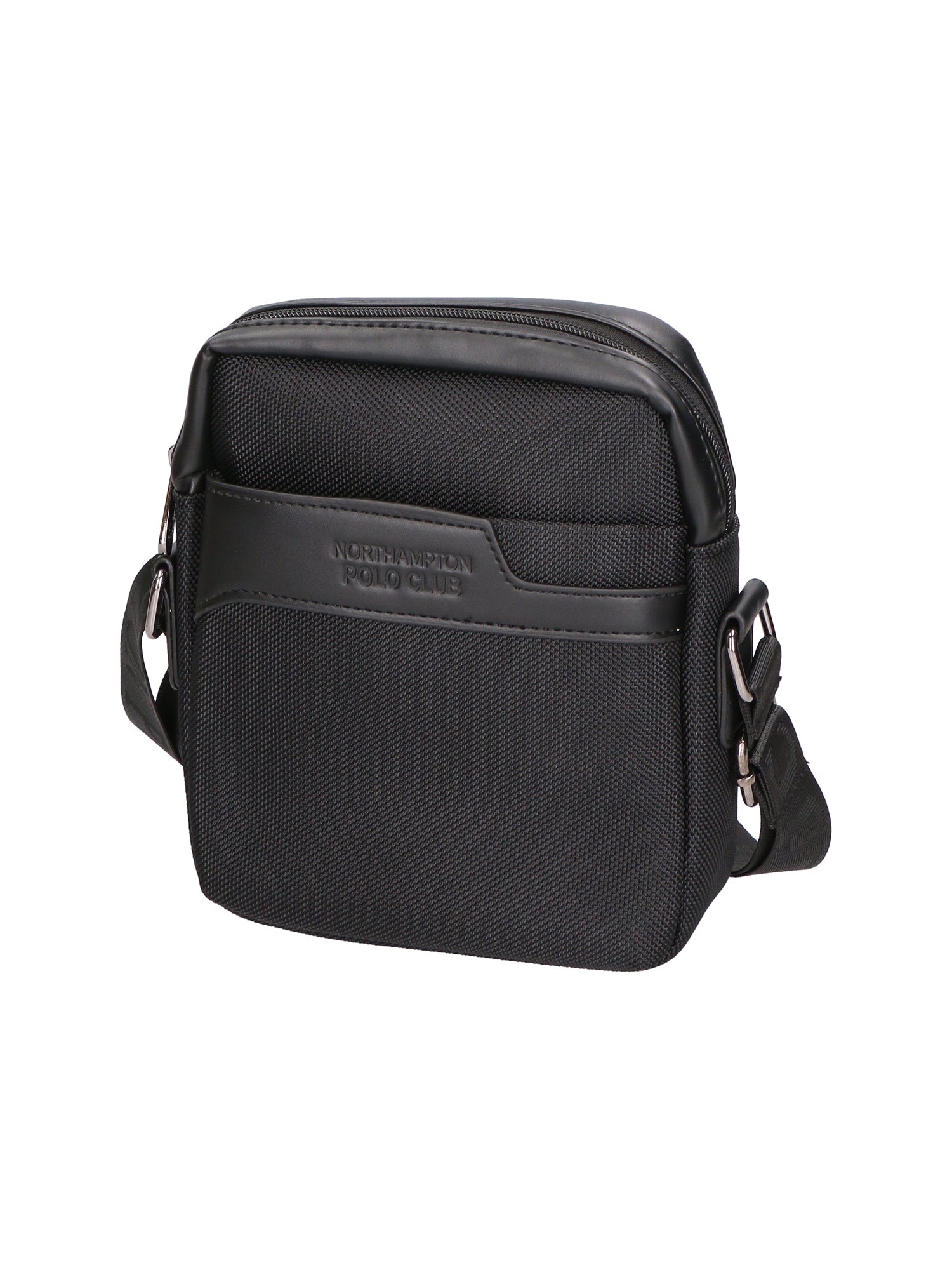 Borsa a tracolla uomo Pelle PU e Tessuto PCL3061-BLACK Northampton Polo Club