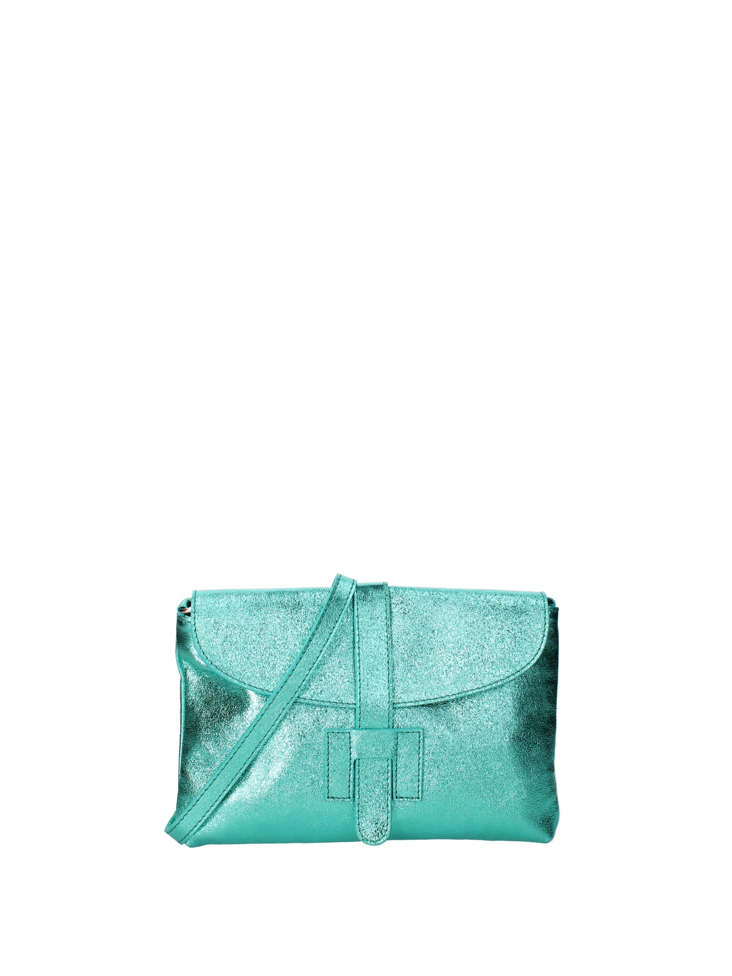 Borsa a mano da donna Vera pelle 07163-L037 TURCHESE Viola Castellani