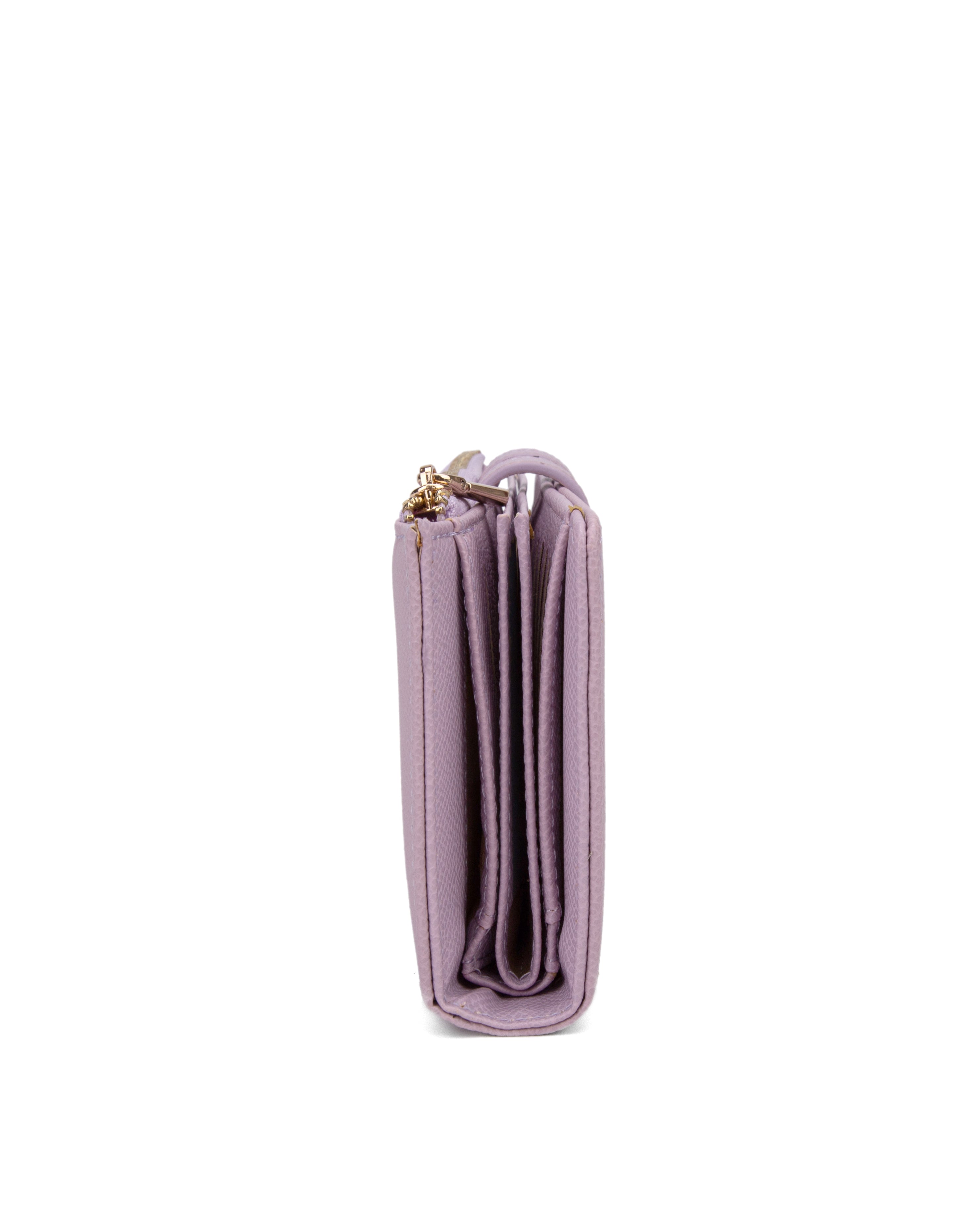 Portafoglio da donna 100% pelle vegana PU 798-3PT-LAVENDER Diana&co