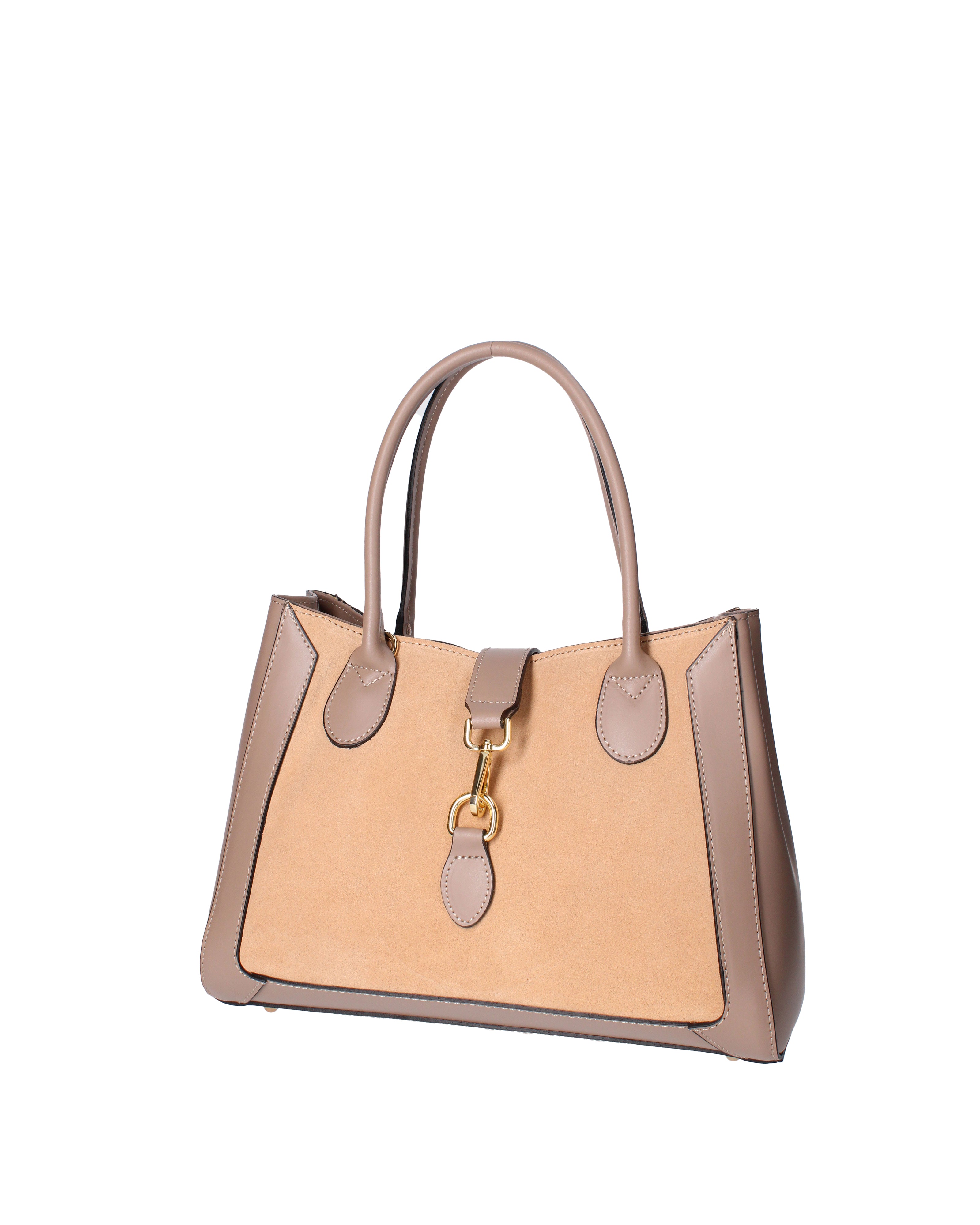Jordana Borsa a mano da donna Vera pelle e suede 07150-L110 TAUPE Viola Castellani