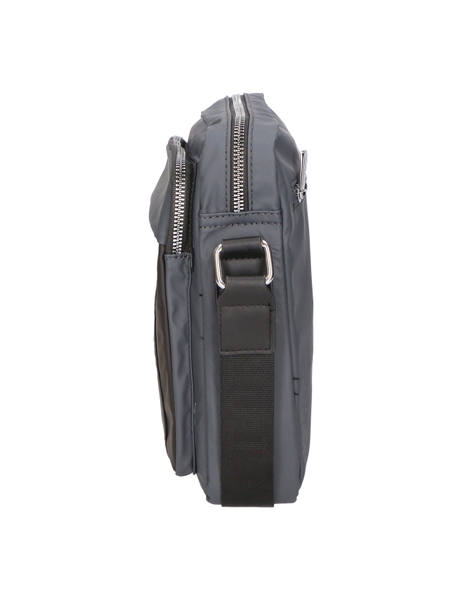 Borsa a tracolla uomo 100% pelle PU PCL3016-GREY+BLACK Northampton Polo Club