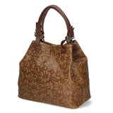 Elenia Borsa a mano da donna Vera pelle 80049-009 TAUPE SCURO Gave Lux
