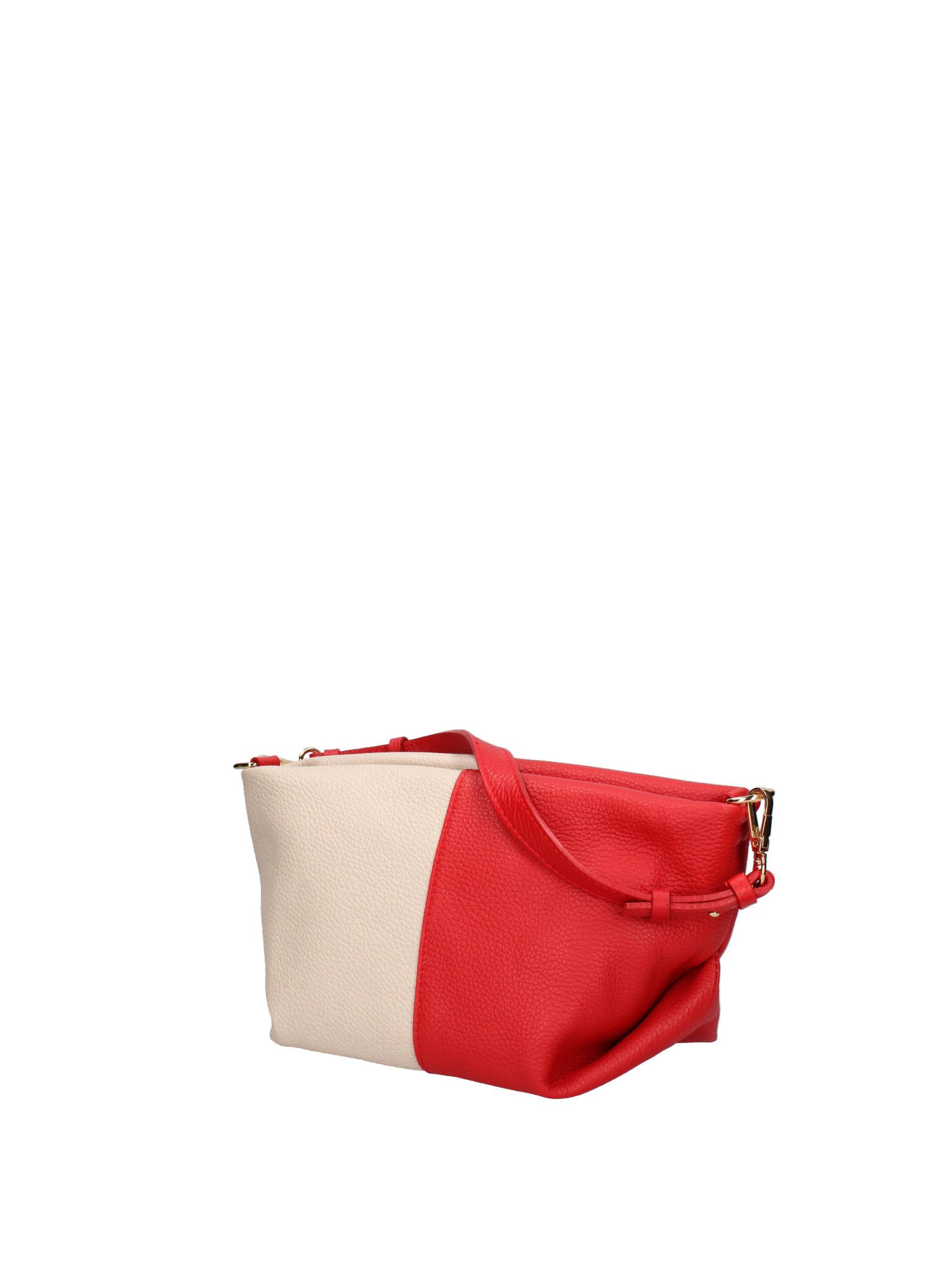 Borsa a spalla da donna Vera pelle 07165-D58 ROSSO+D37 LATTE Roberta Rossi