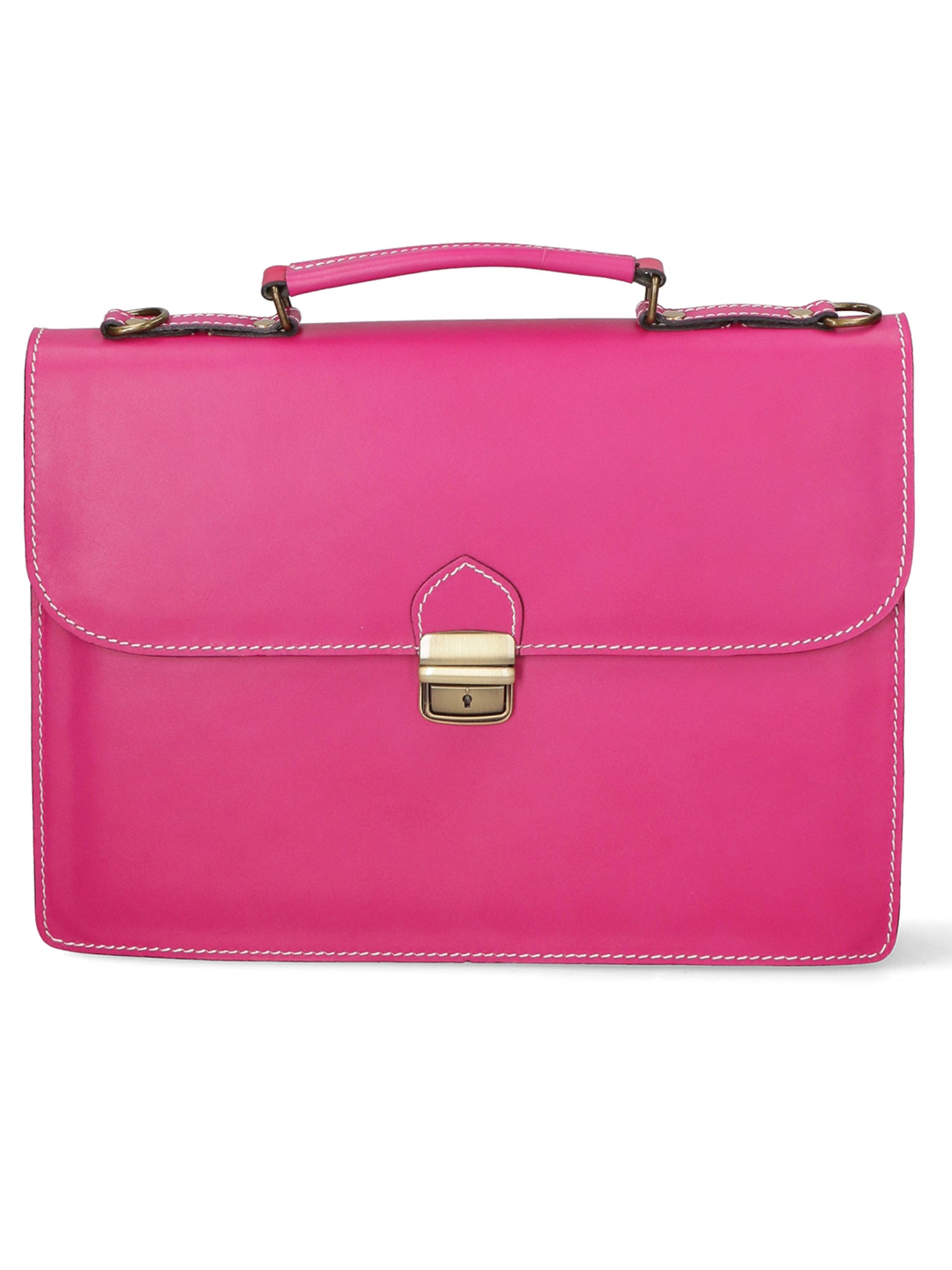 Dafne Borsa da lavoro unisex Vera pelle 7004-FUXIA Gave Lux