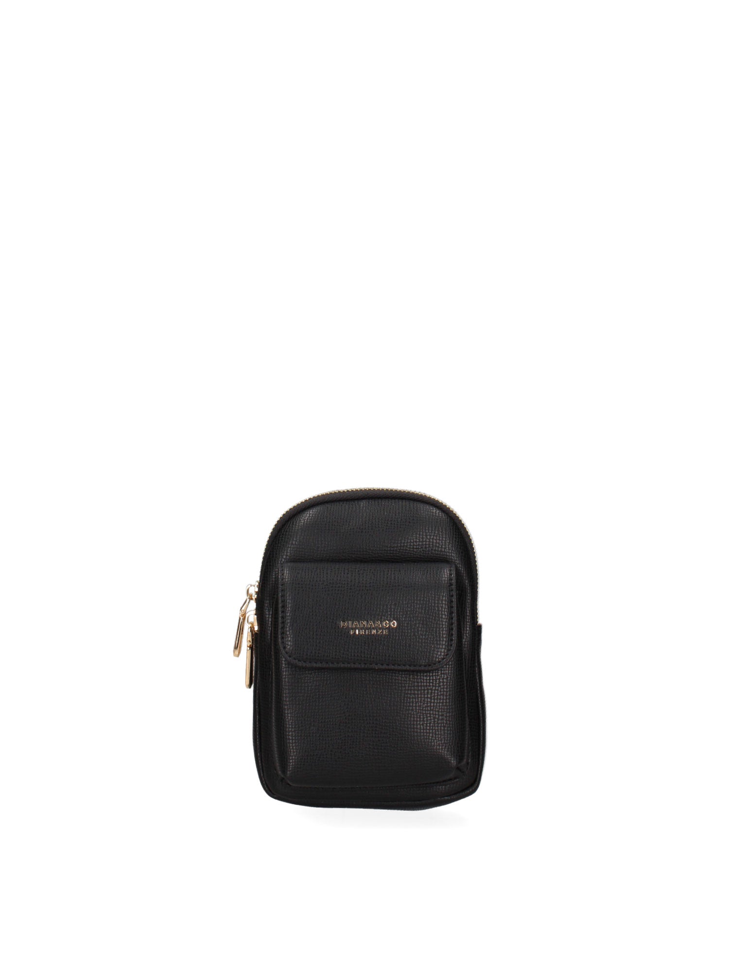 Borsa a tracolla donna Ecopelle e zip 601-1-BLACK Diana&co