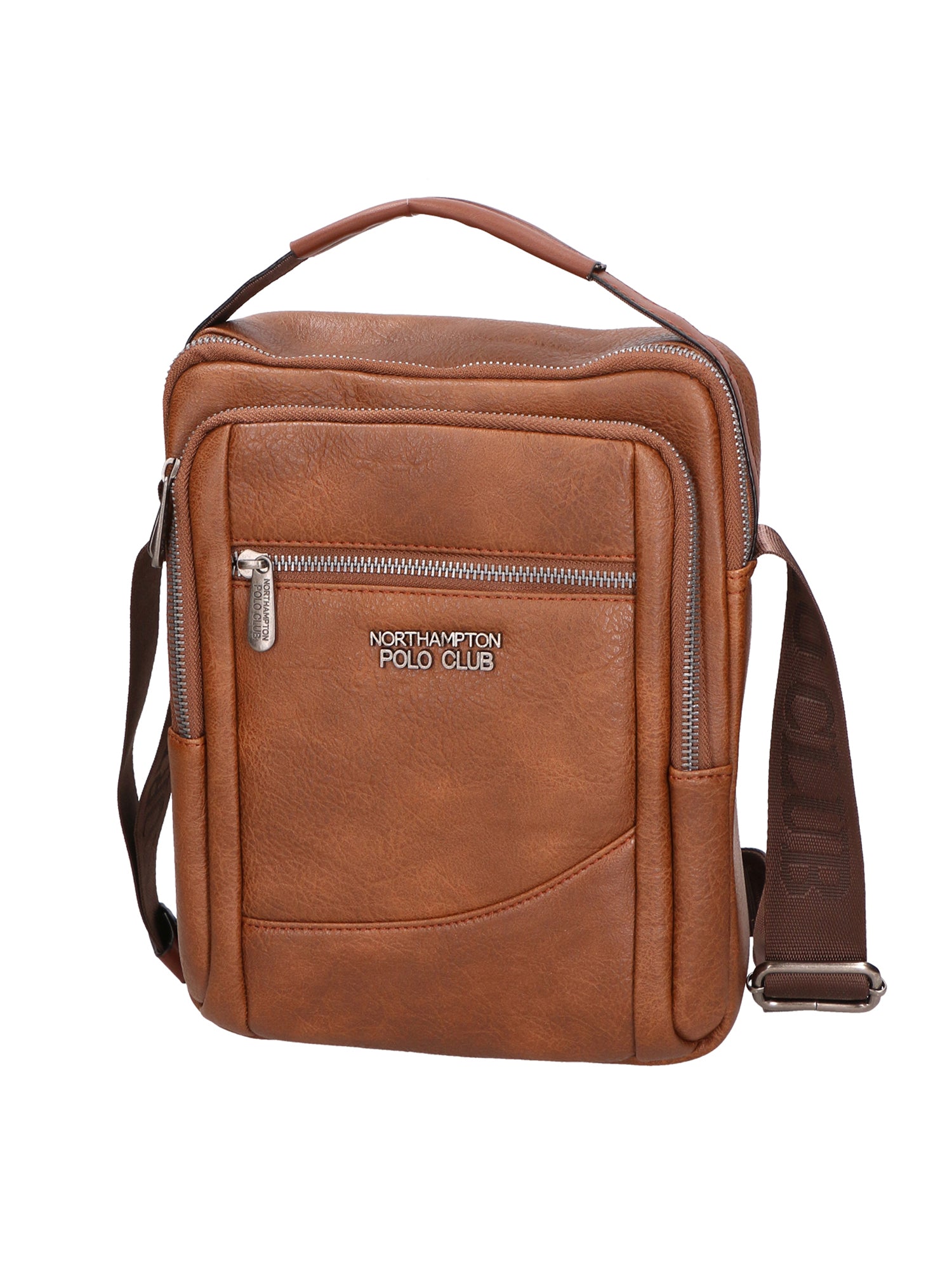 Borsa a tracolla uomo in pelle PU Casual PCL3002-BROWN Northampton Polo Club