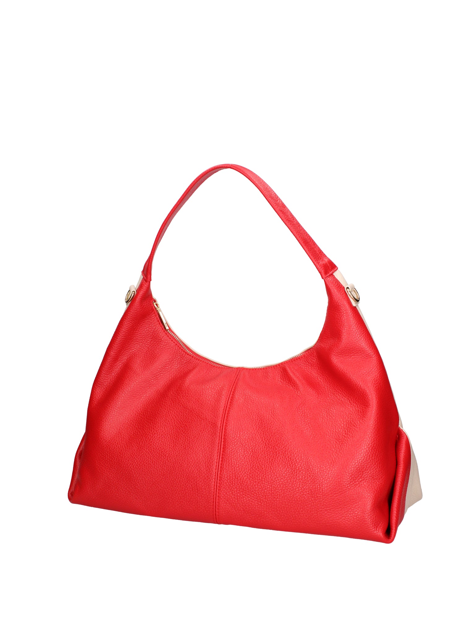 Borsa a spalla da donna Vera pelle 07233-D58 ROSSO+D37 LATTE Roberta Rossi