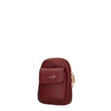 Borsa a tracolla donna Ecopelle e zip 601-1-BORDEAUX Diana&co