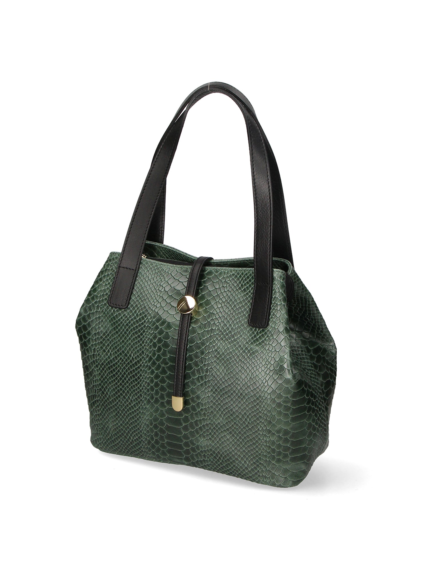 Clarissa Borsa a mano da donna Vera pelle 5276-017 VERDE BOTTIGLIA Gave Lux
