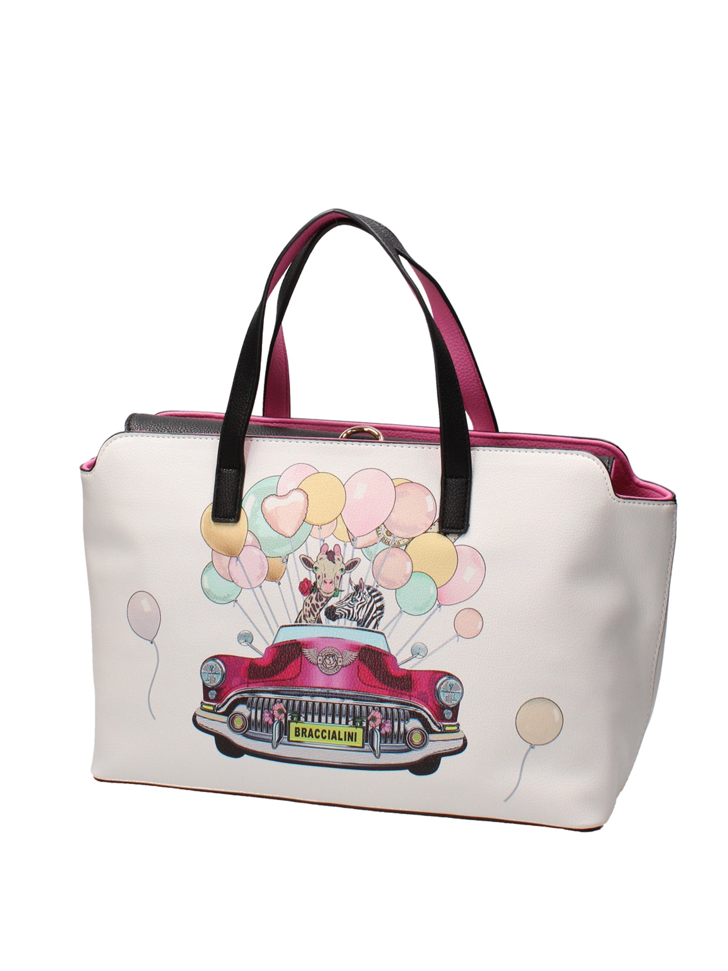 100% poliuretano B16442-BIANCO Borsa a mano da donna Modello Allegria Braccialini