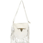 Solana Borsa a tracolla da donna Vera pelle 1518-BIANCO Gave Lux