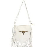 Solana Borsa a tracolla da donna Vera pelle 1518-BIANCO Gave Lux