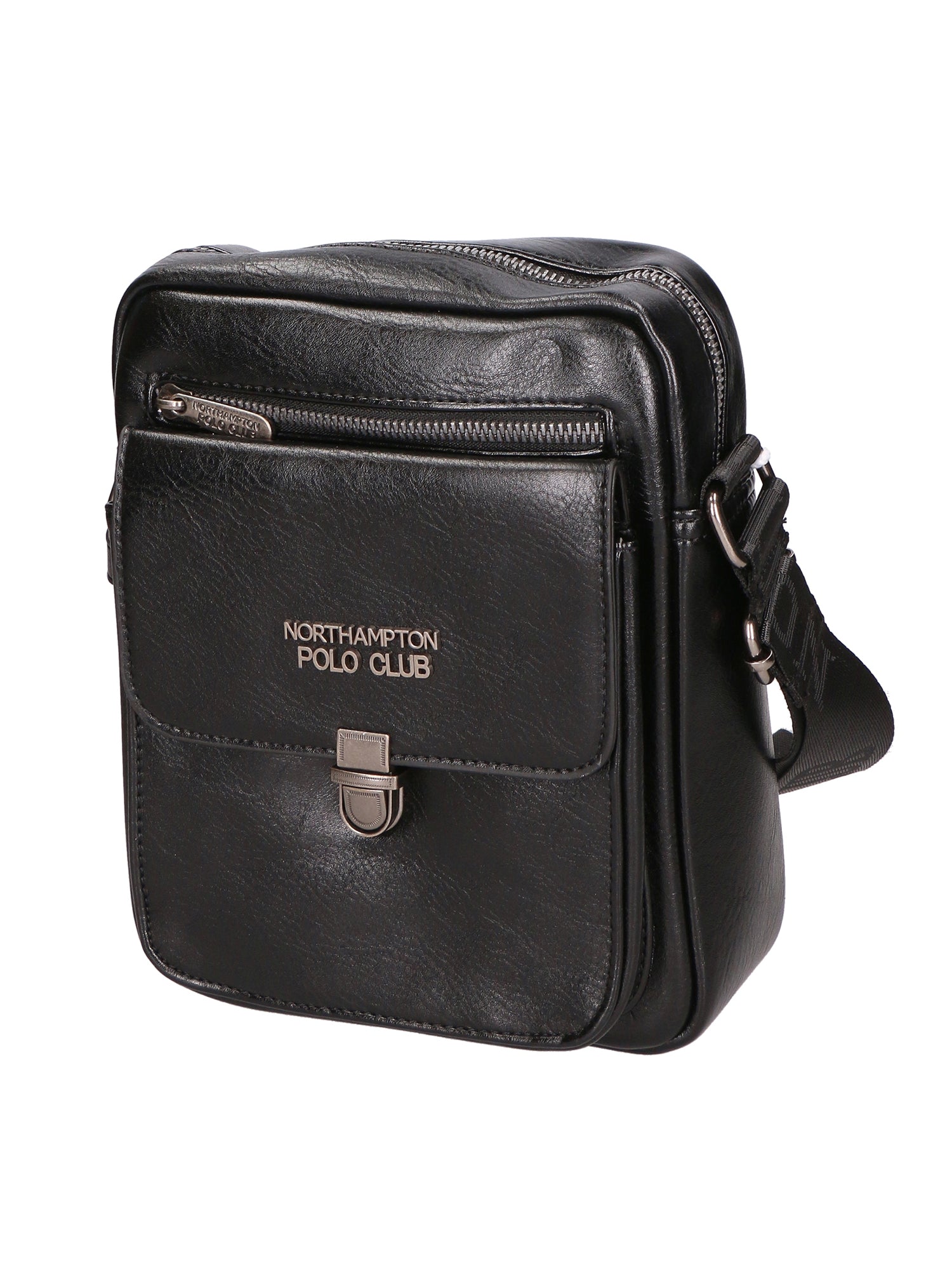 Borsa a tracolla uomo in pelle PU Casual PCL3083-BLACK Northampton Polo Club