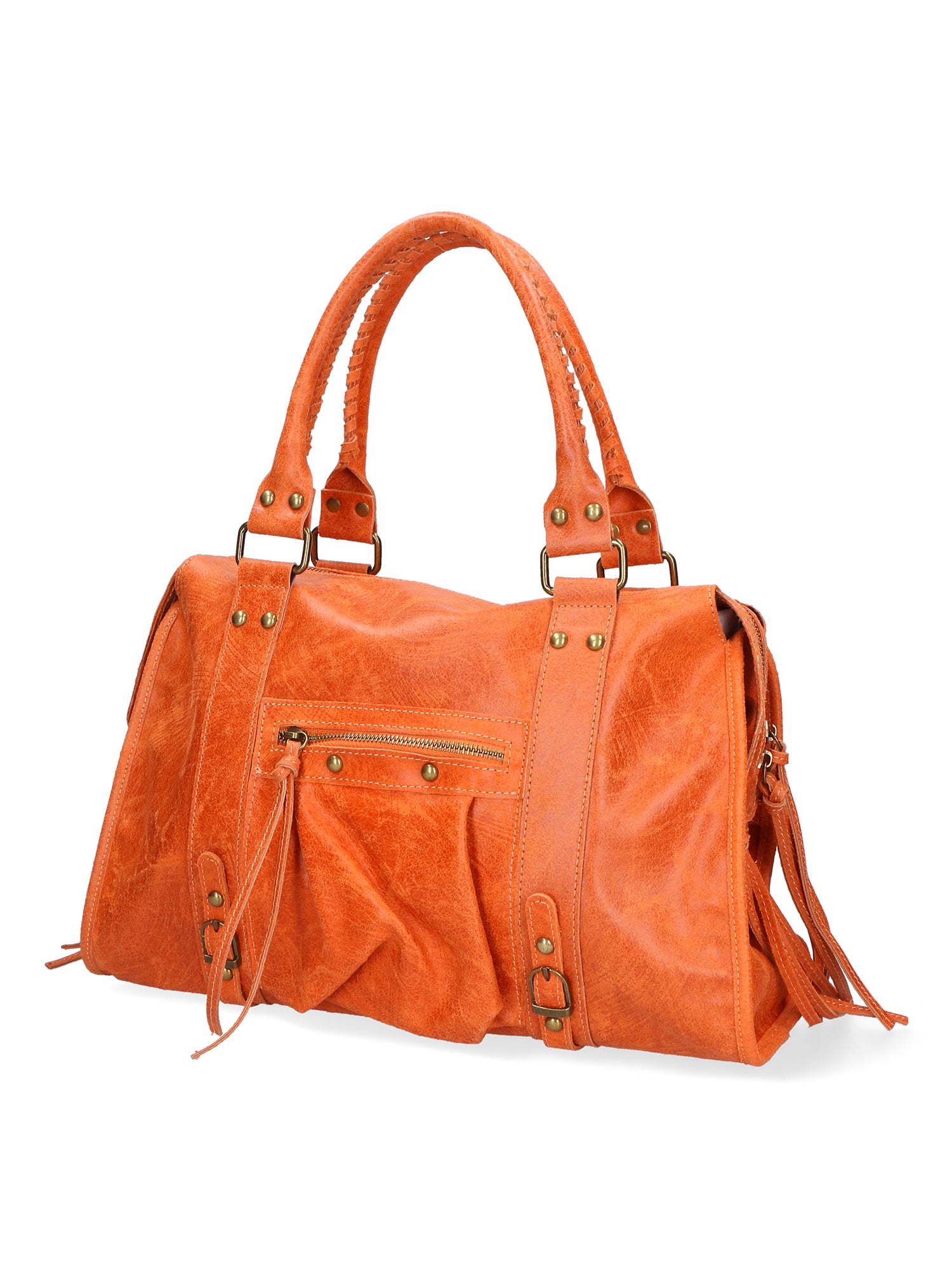 Elara Borsa a spalla da donna Vera pelle 06090-ARANCIONE Gave Lux