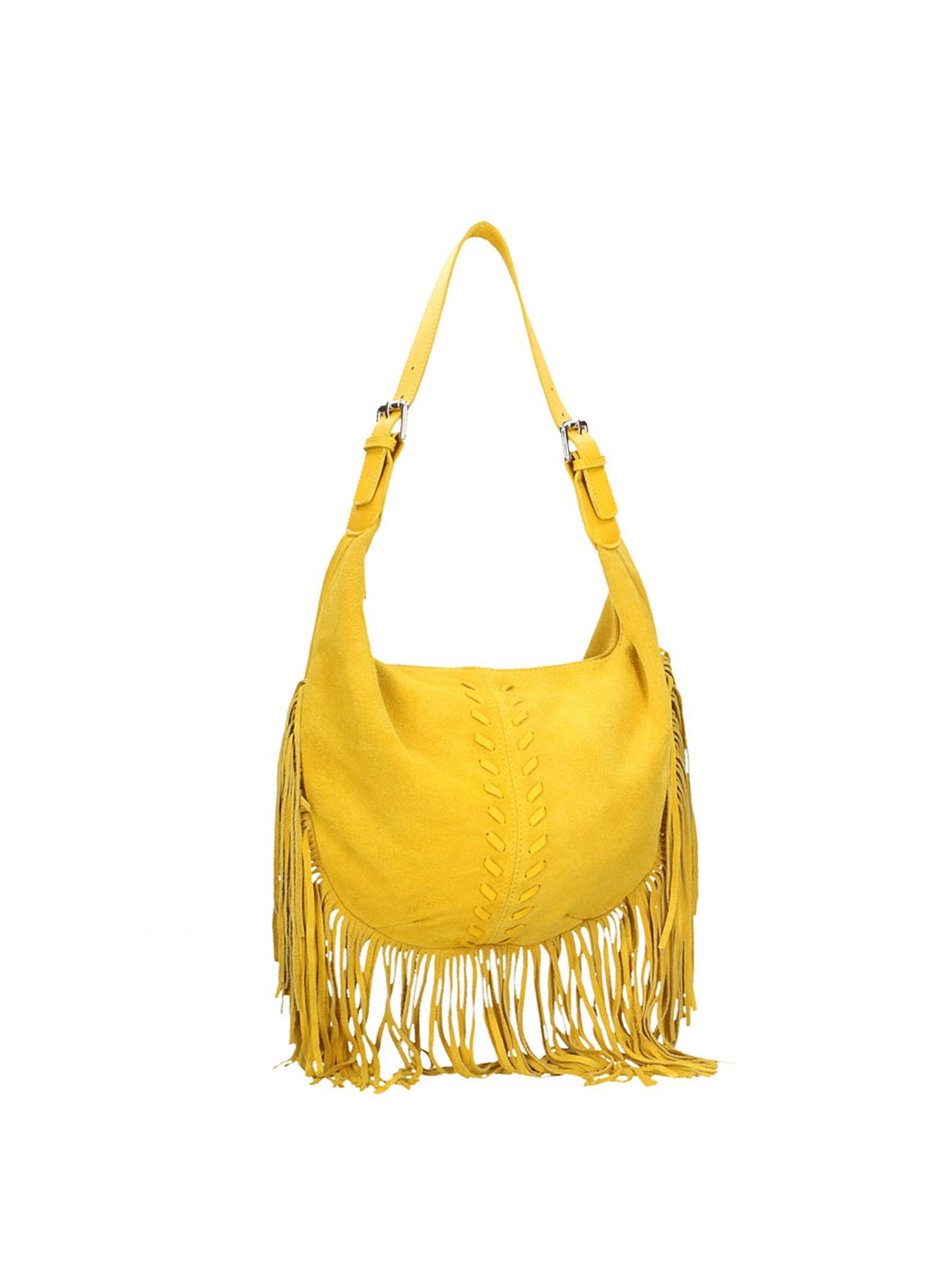 Zefira Borsa a spalla da donna Pelle Scamosciata 8630-GIALLO YELLOW Gave Lux