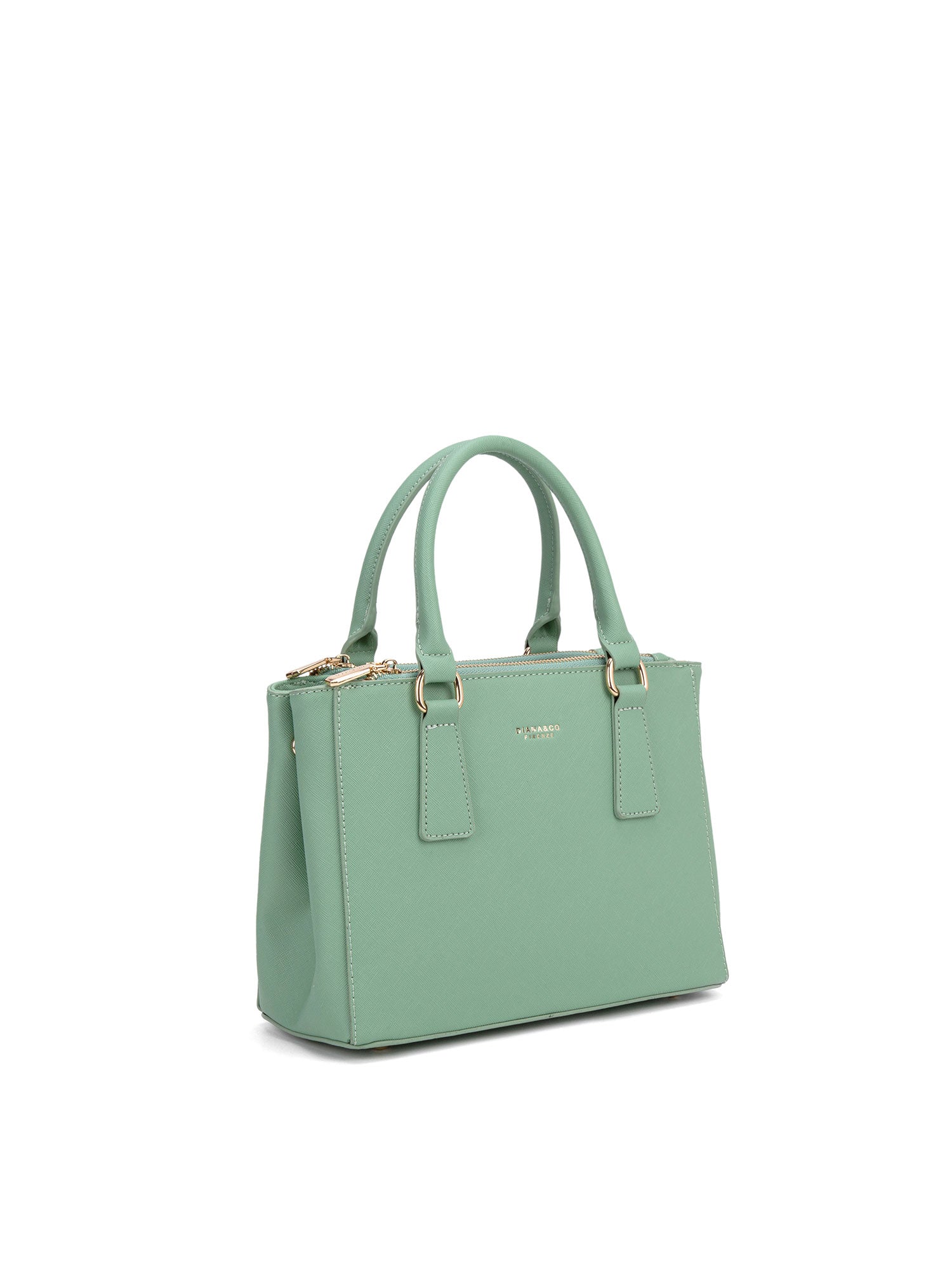 Borsa a mano da donna 100% pelle vegana PU 720-2PT-JADE GREEN Diana&co