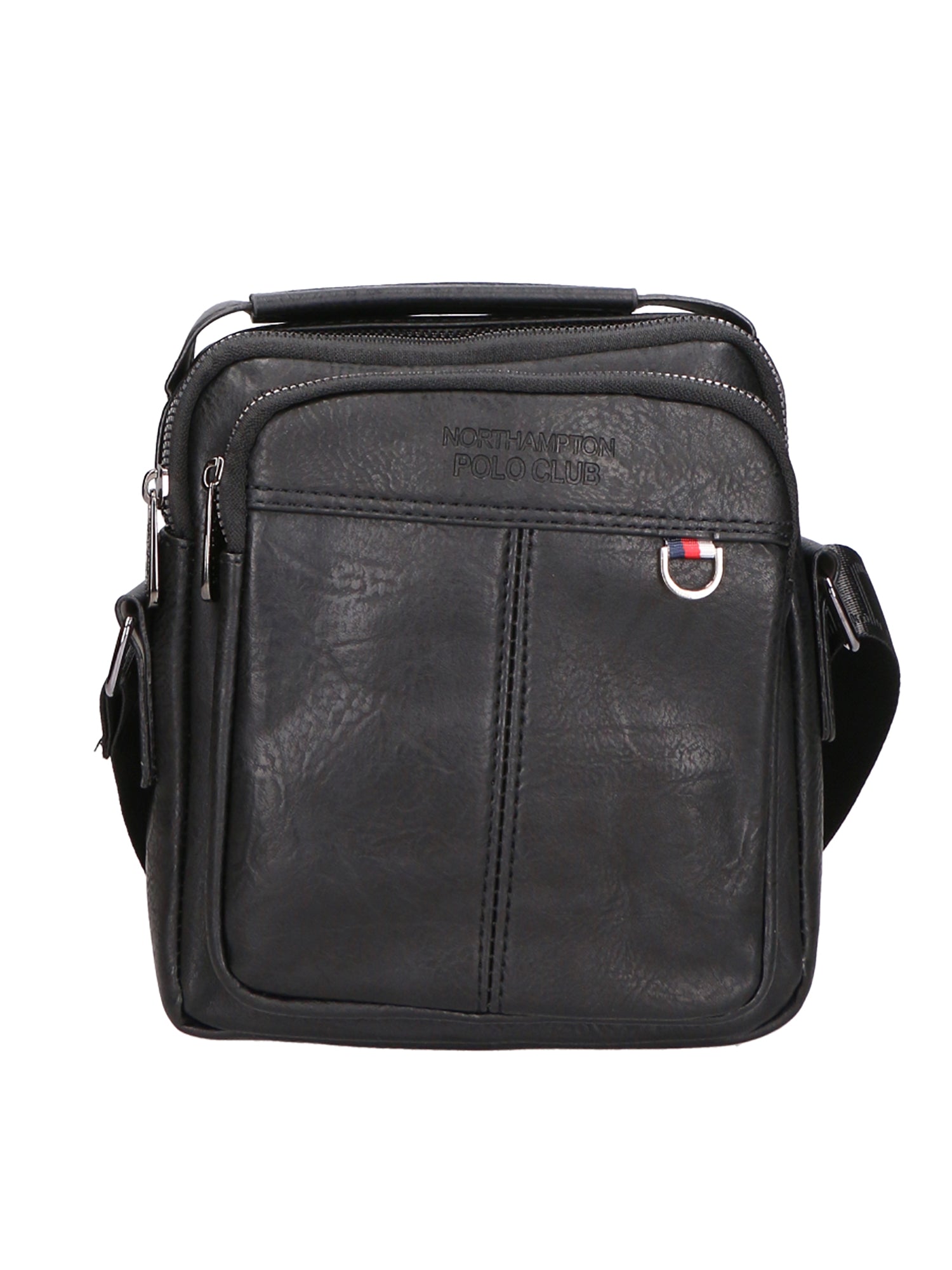 Borsa a tracolla uomo 100% pelle PU PCL3056-BLACK Northampton Polo Club