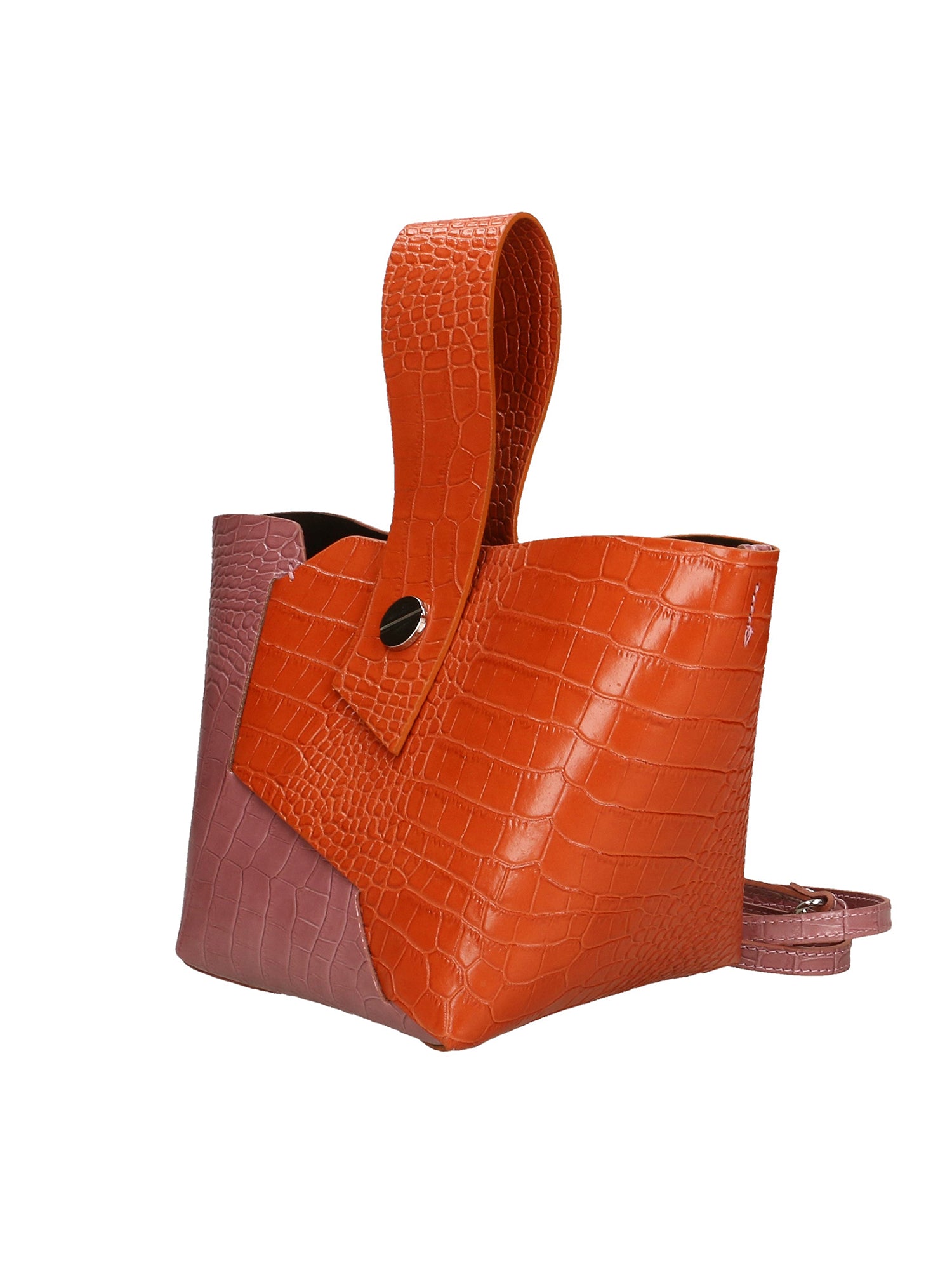 Ombretta Borsa a mano da donna Vera pelle 00643-C35+C73 ARANCIONE+MALVA Gave Lux