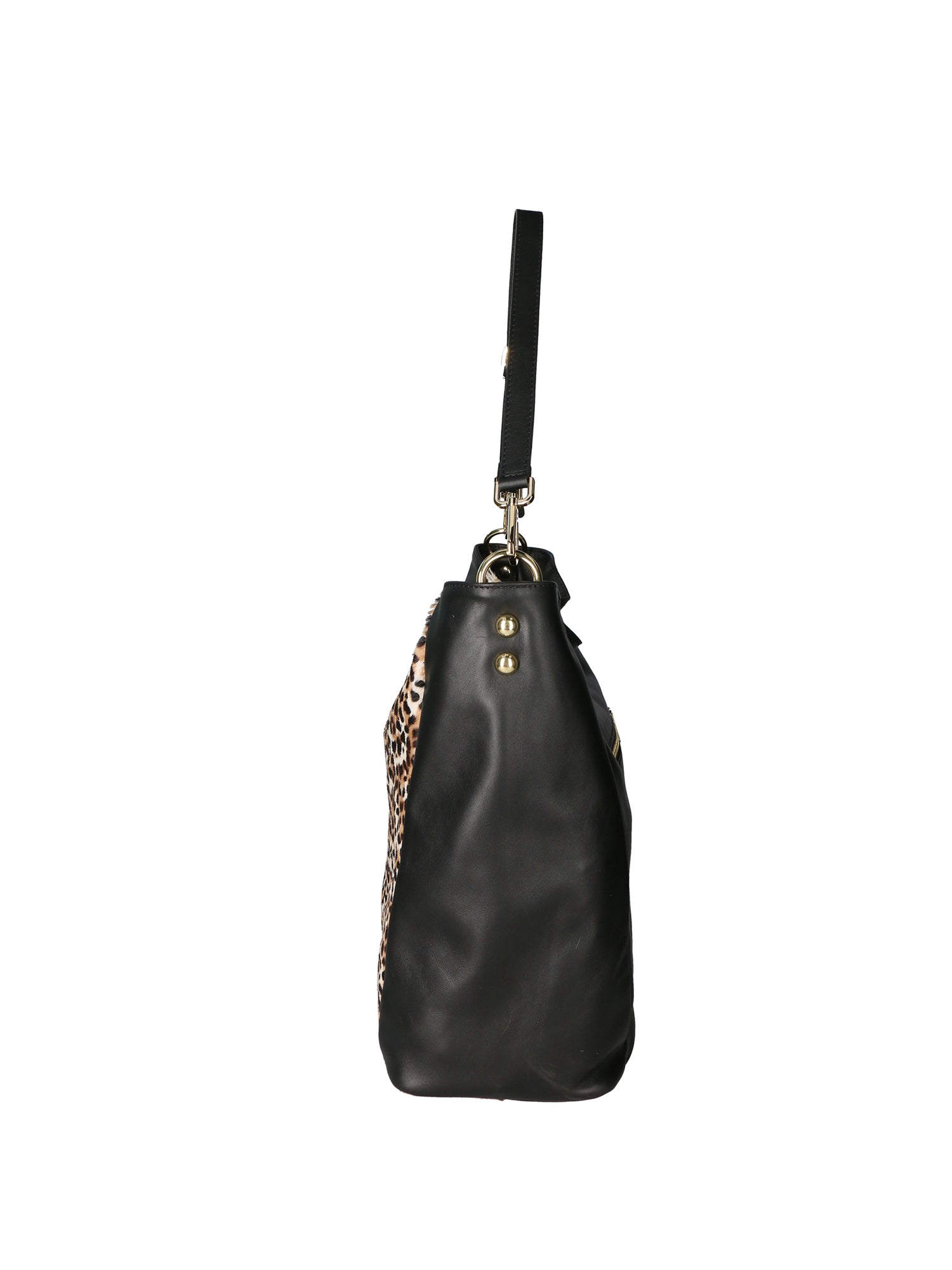 Asia Borsa a spalla da donna Vera pelle 05475-LEO BIANCO NERO 028 Gave Lux