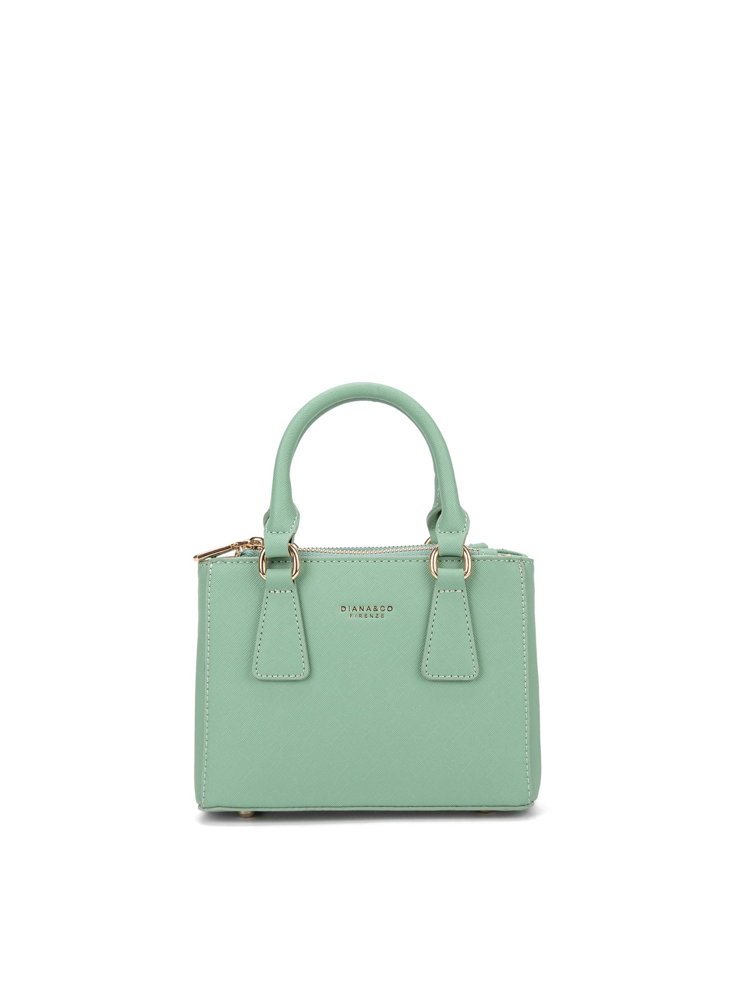 Borsa a mano da donna 100% pelle vegana PU 720-1PT-JADE GREEN Diana&co