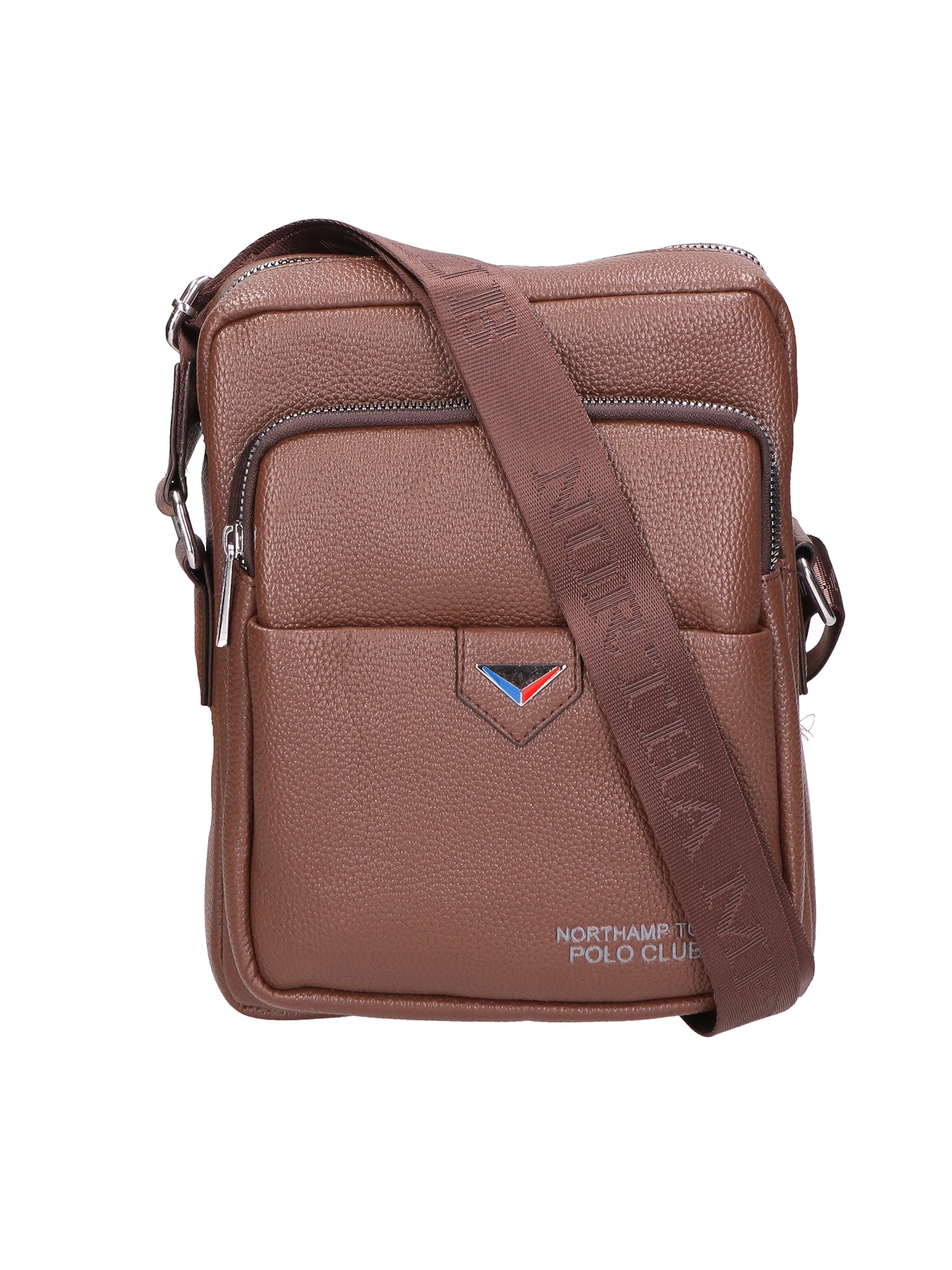 Borsa a tracolla uomo Pelle vegana PU PCL3026-LIGHT BROWN Northampton Polo Club