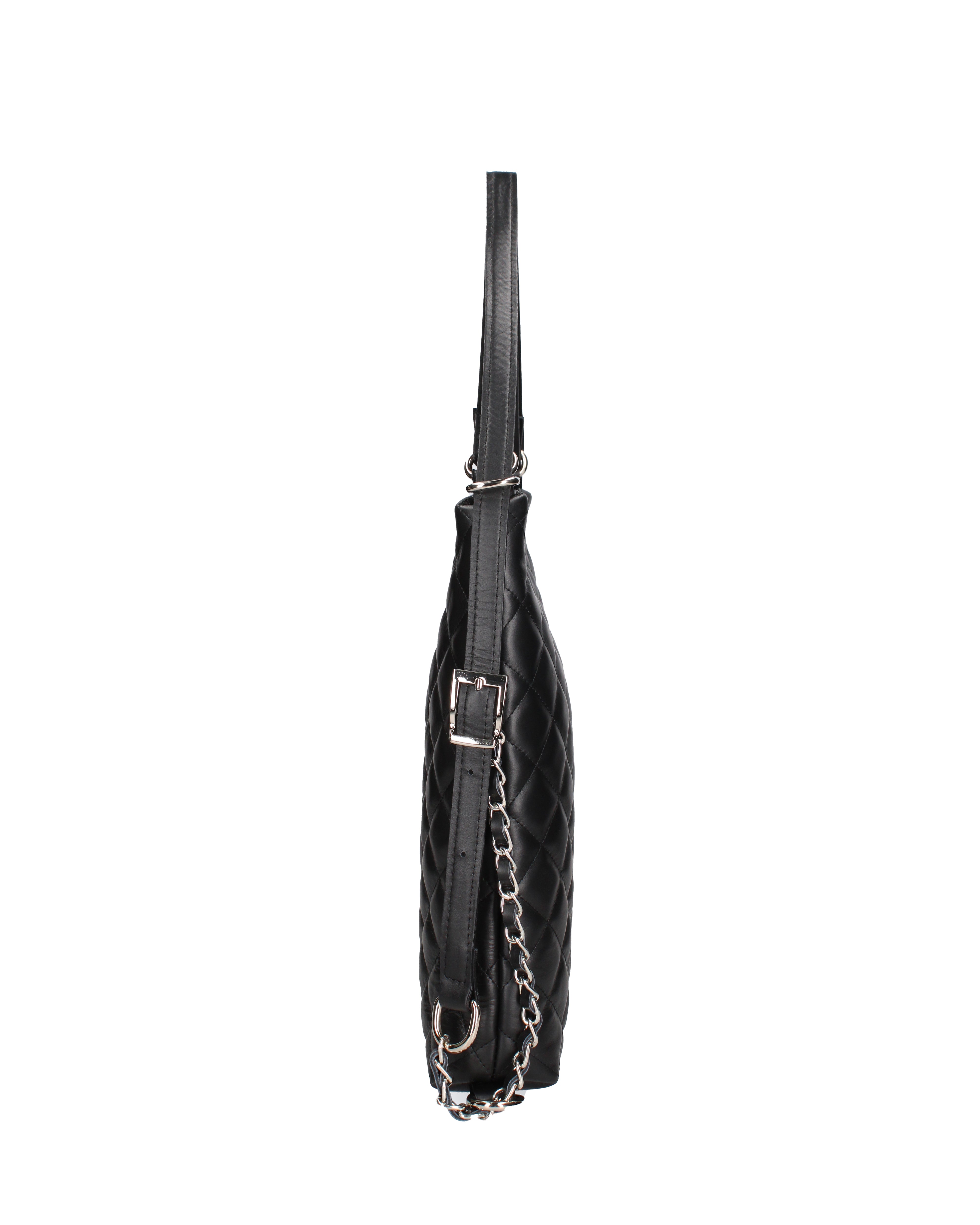 Borsa a spalla convertibile in zaino Vera pelle 07144-NERO Roberta Rossi