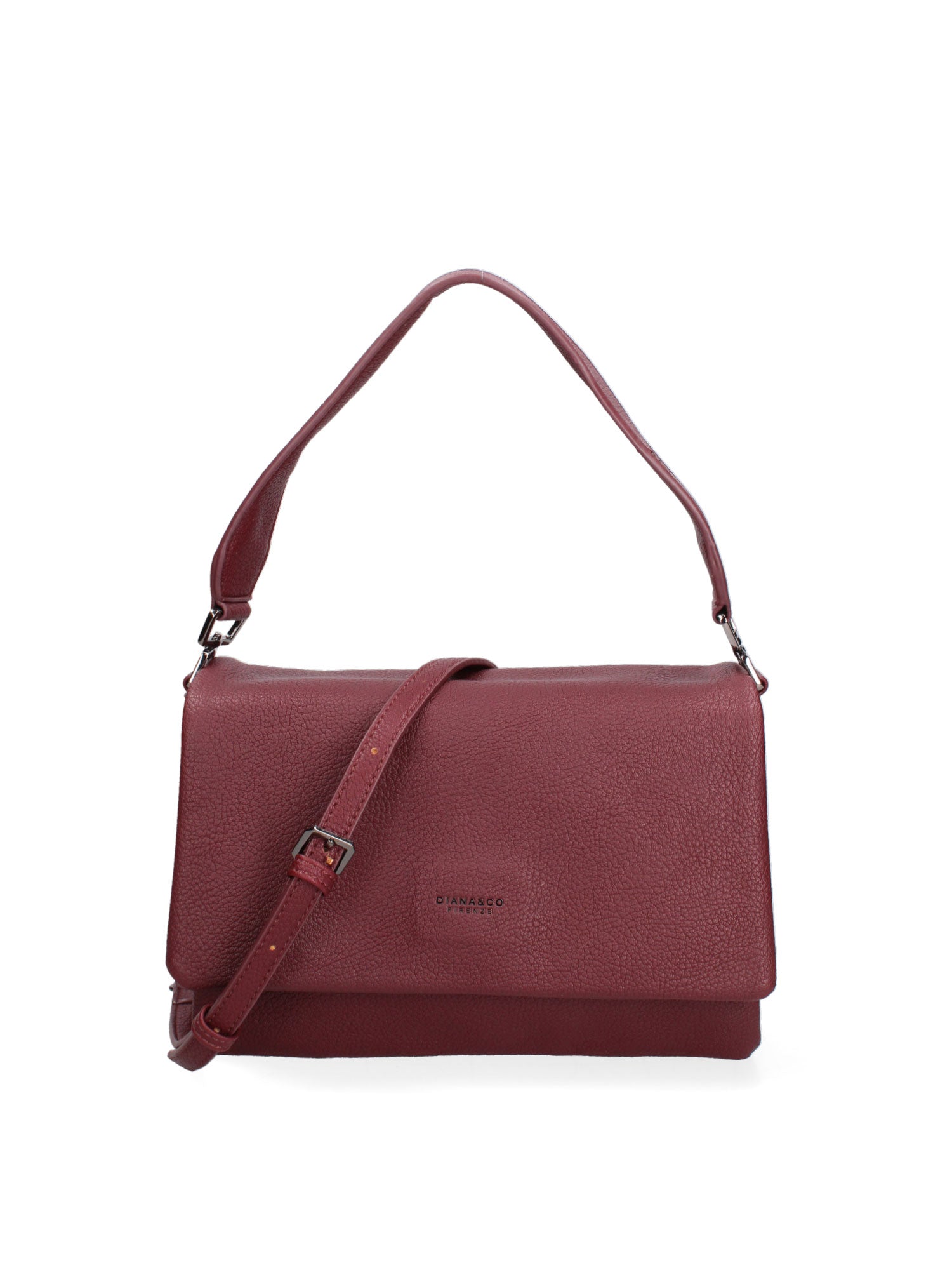 Borsa a spalla da donna Ecopelle vegana 637-1-BURGUNDY Diana&co